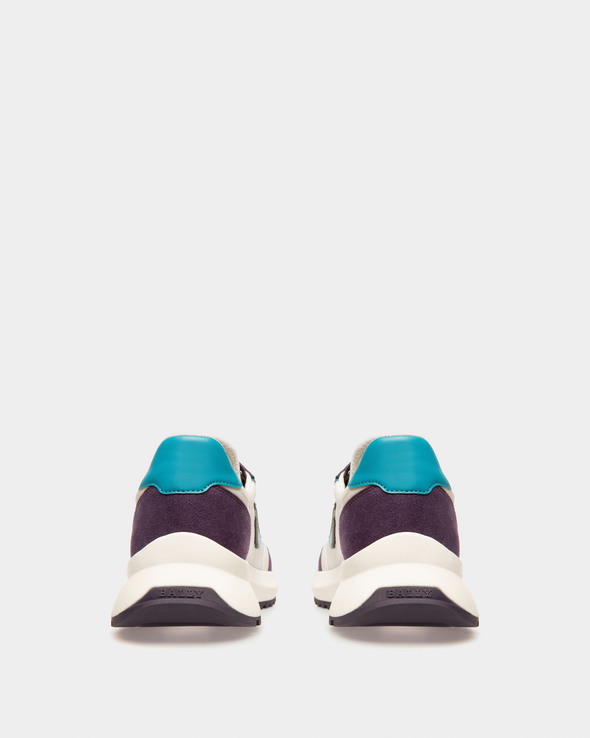 Demmy Mesh & Leather Sneakers In White & Purple - Men's - Bally - 04