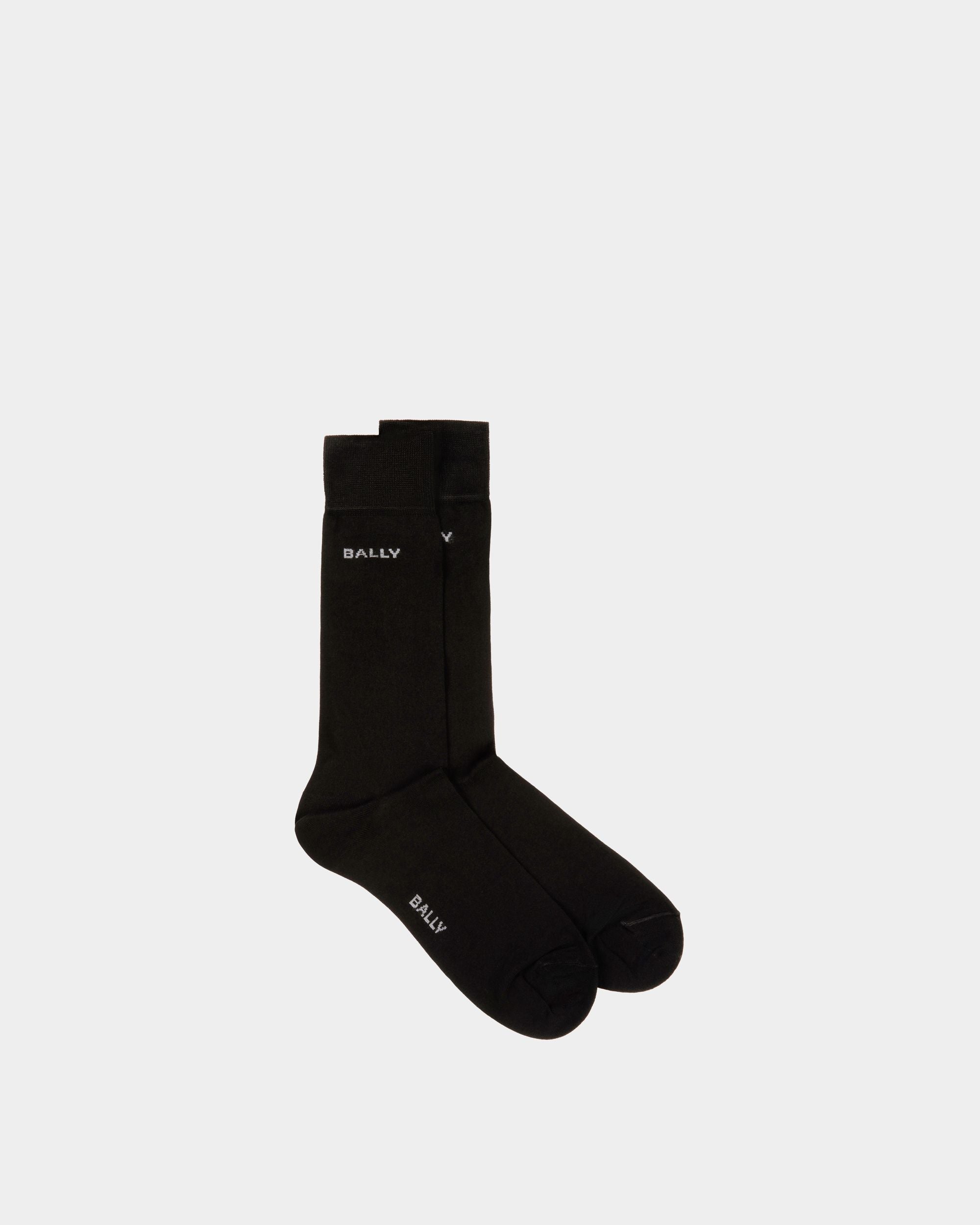 Socks In Black Cotton - Men's - Bally - 01