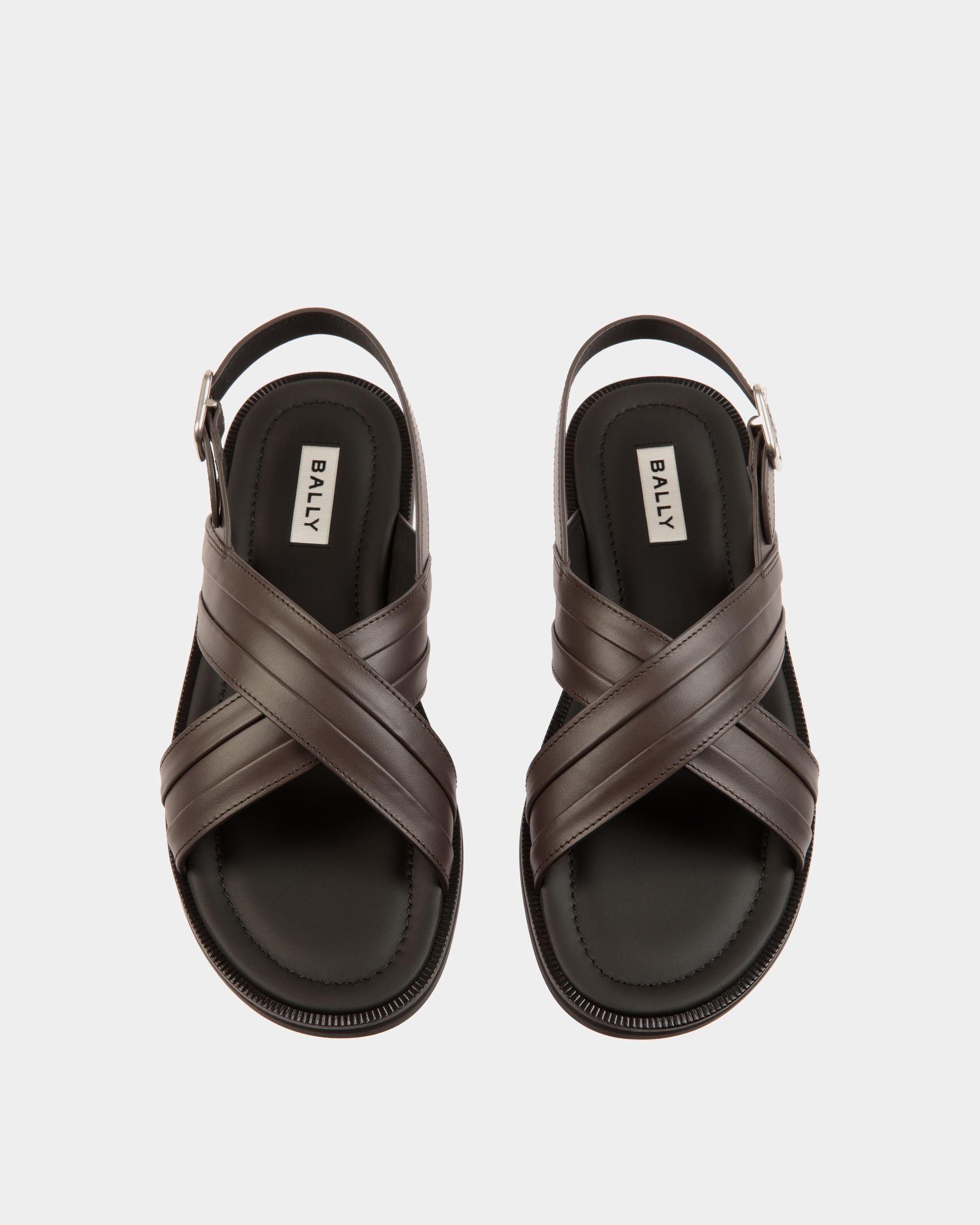 Glide Sandal In Ebano Leather - Men's - Bally - 04