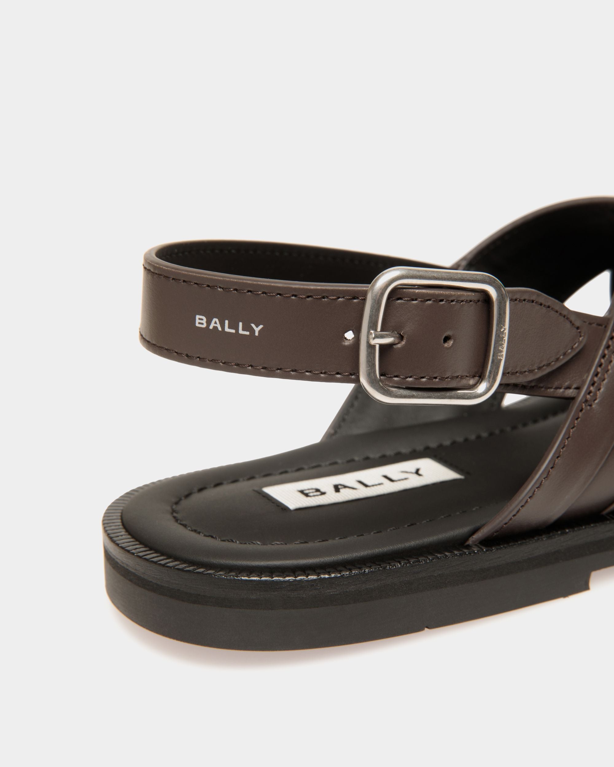 Glide Sandal In Ebano Leather - Men's - Bally - 05