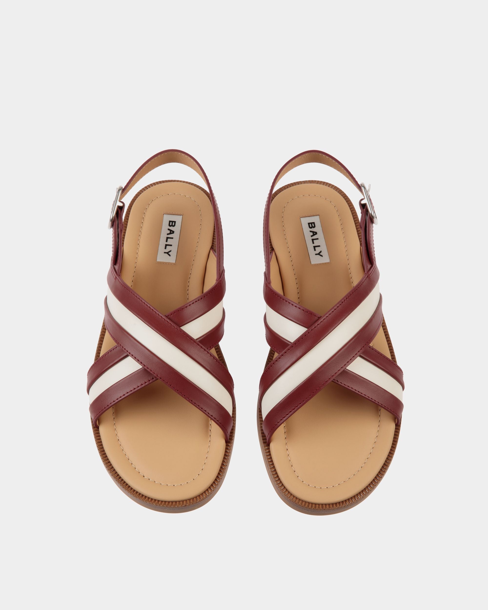 Glide Sandal In Red and White Leather - Men's - Bally - 04