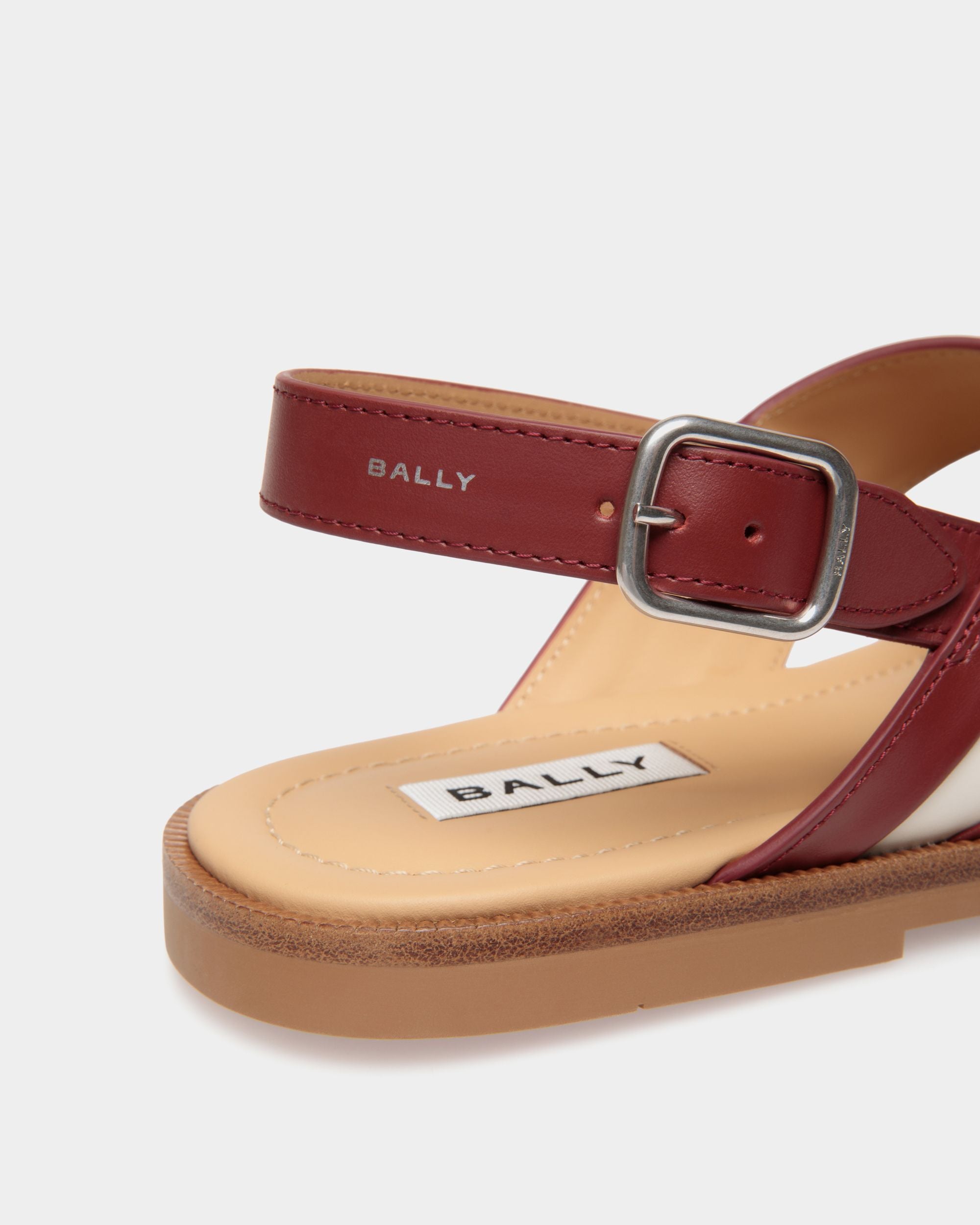 Glide Sandal In Red and White Leather - Men's - Bally - 05