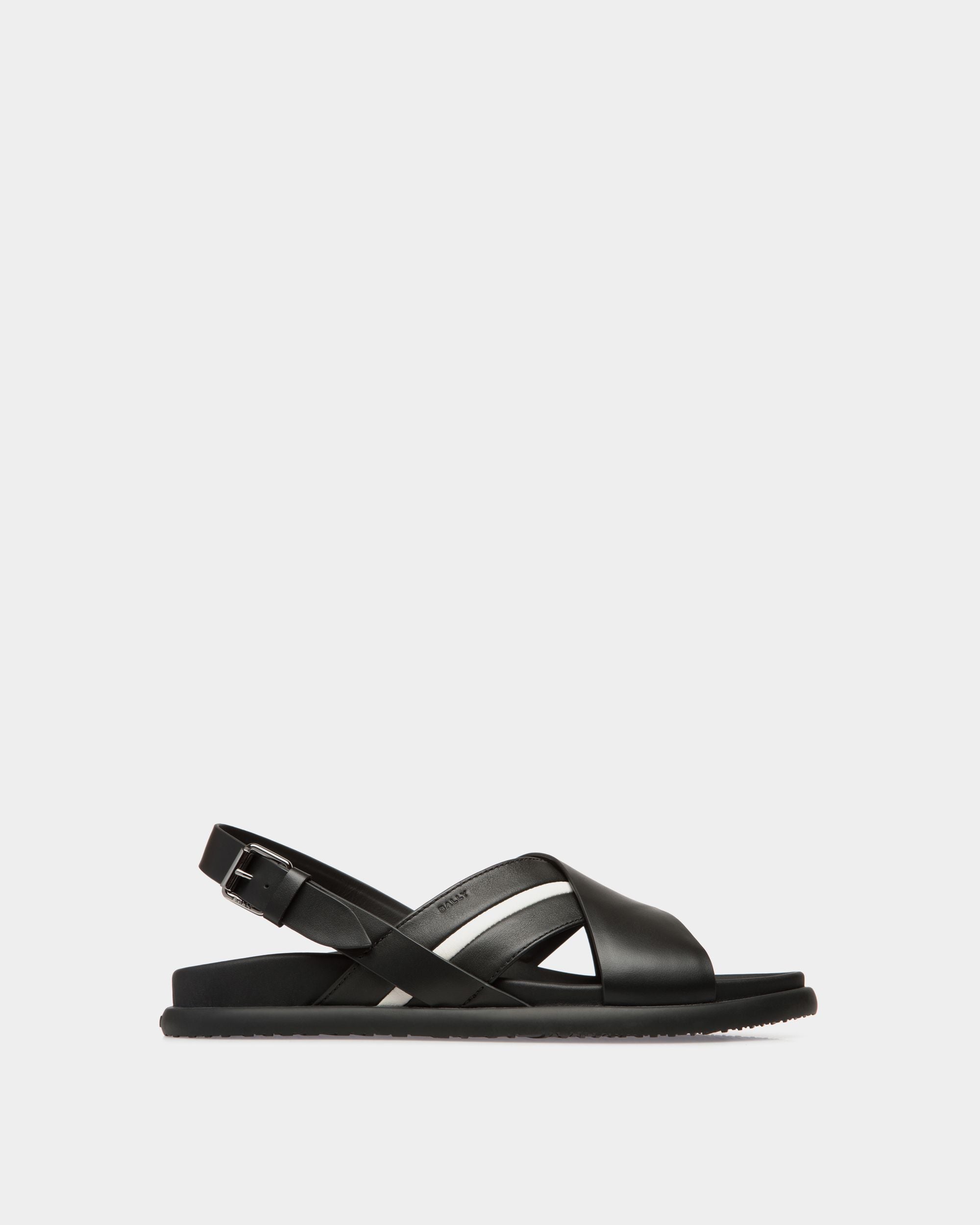 Newport Sandal in Black Leather - Men's - Bally - 01
