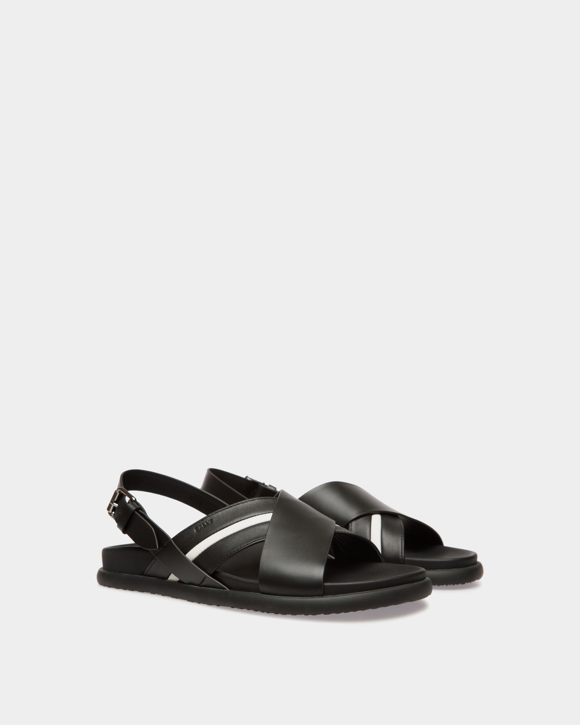 Newport Sandal in Black Leather - Men's - Bally - 03