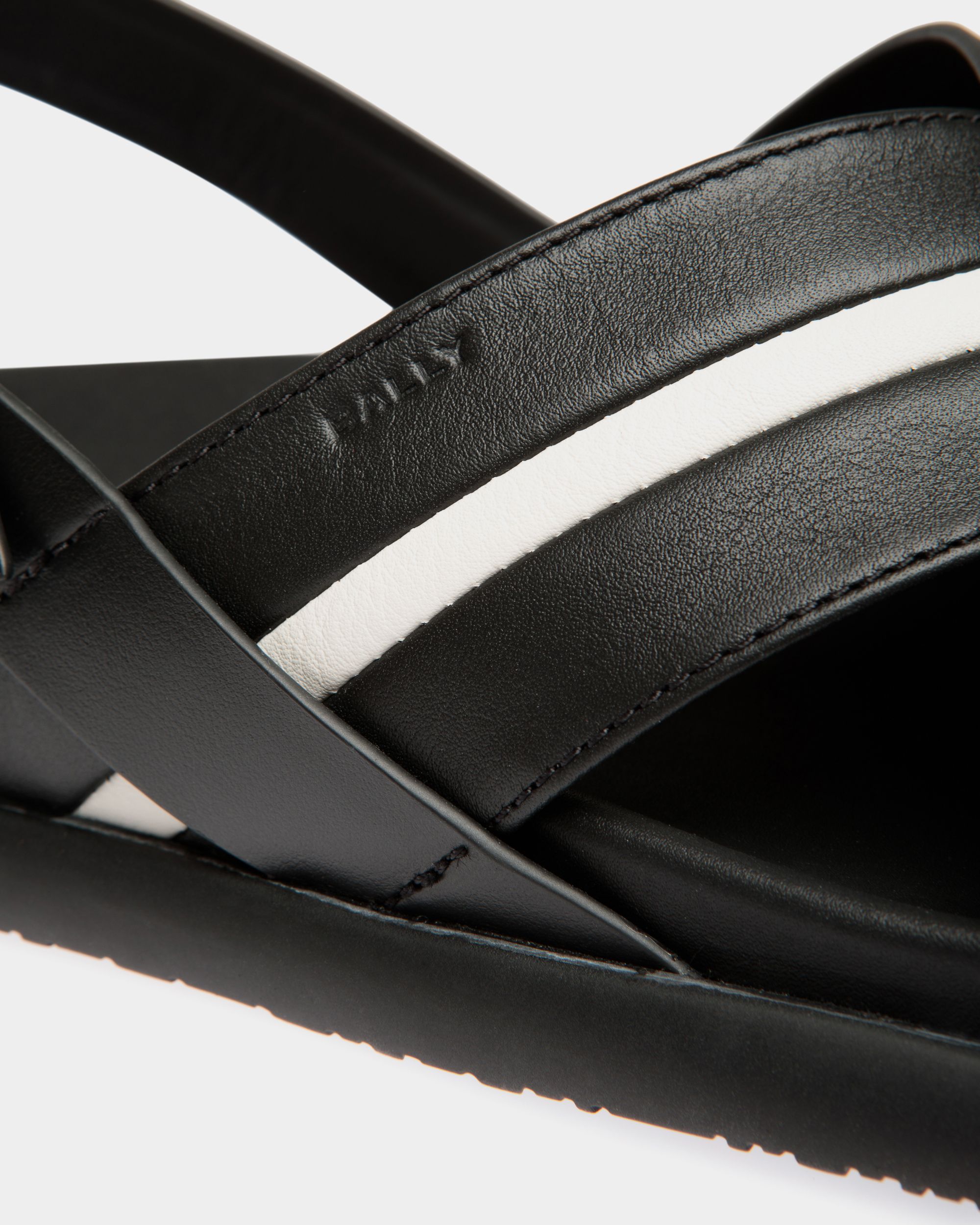 Newport Sandal in Black Leather - Men's - Bally - 06