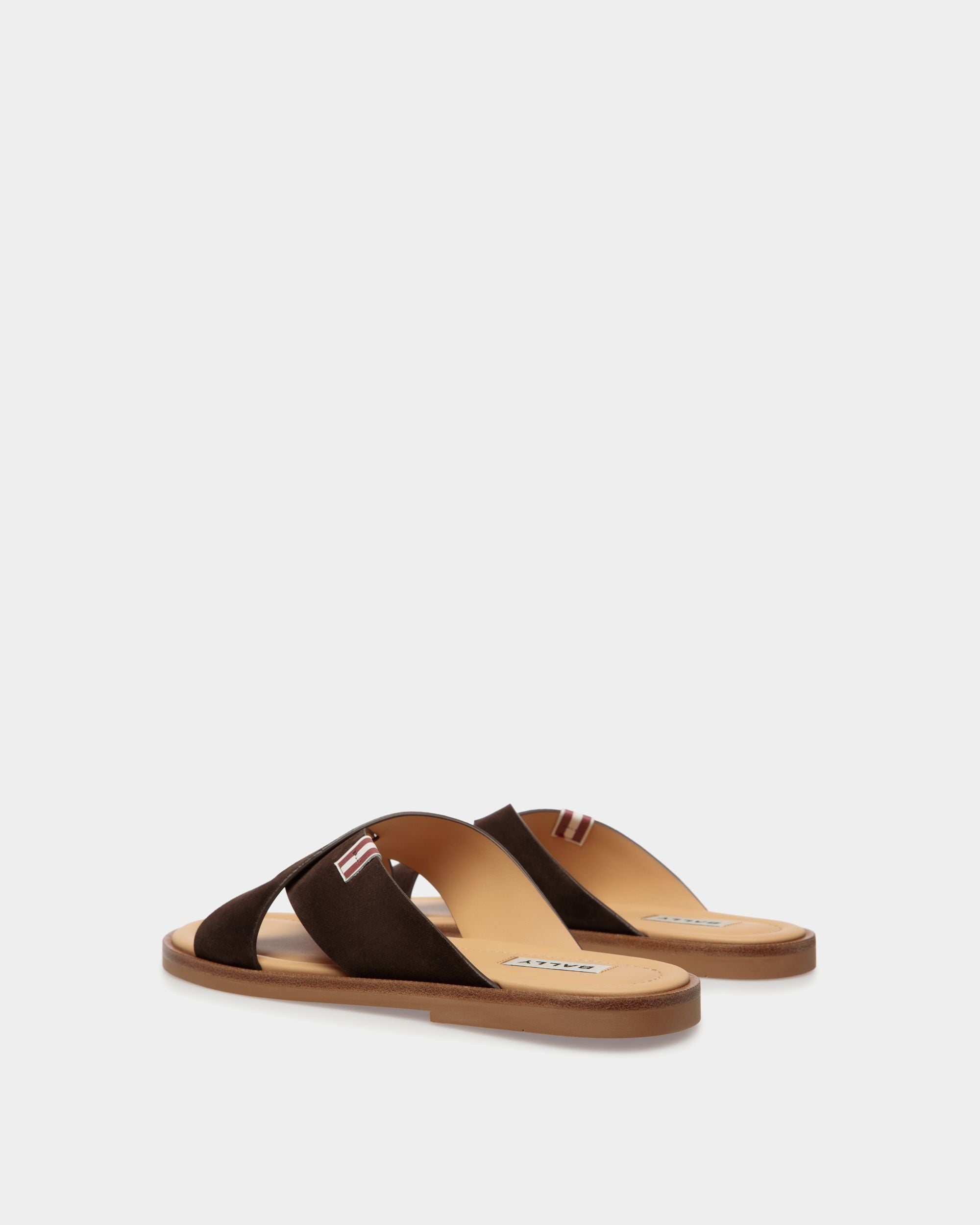 Glide Sandal in Ebano Suede Leather - Men's - Bally - 03
