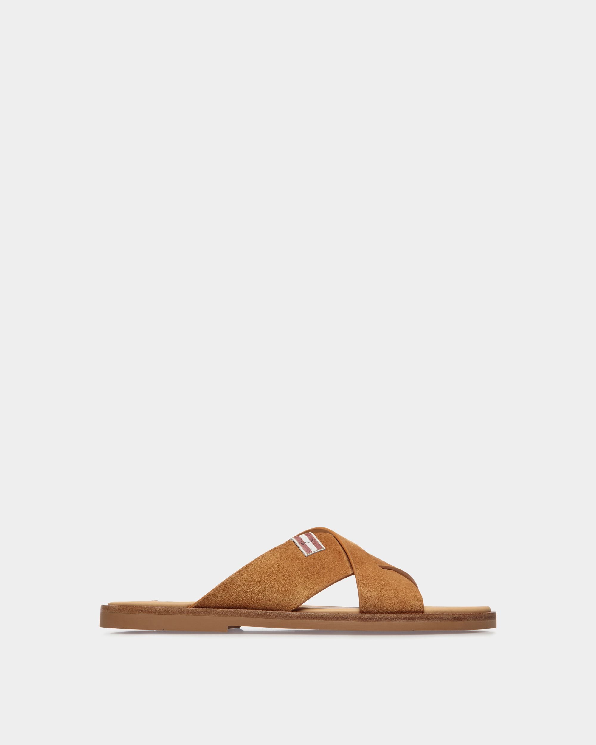 Glide Sandal in Brown Suede - Men's - Bally - 01