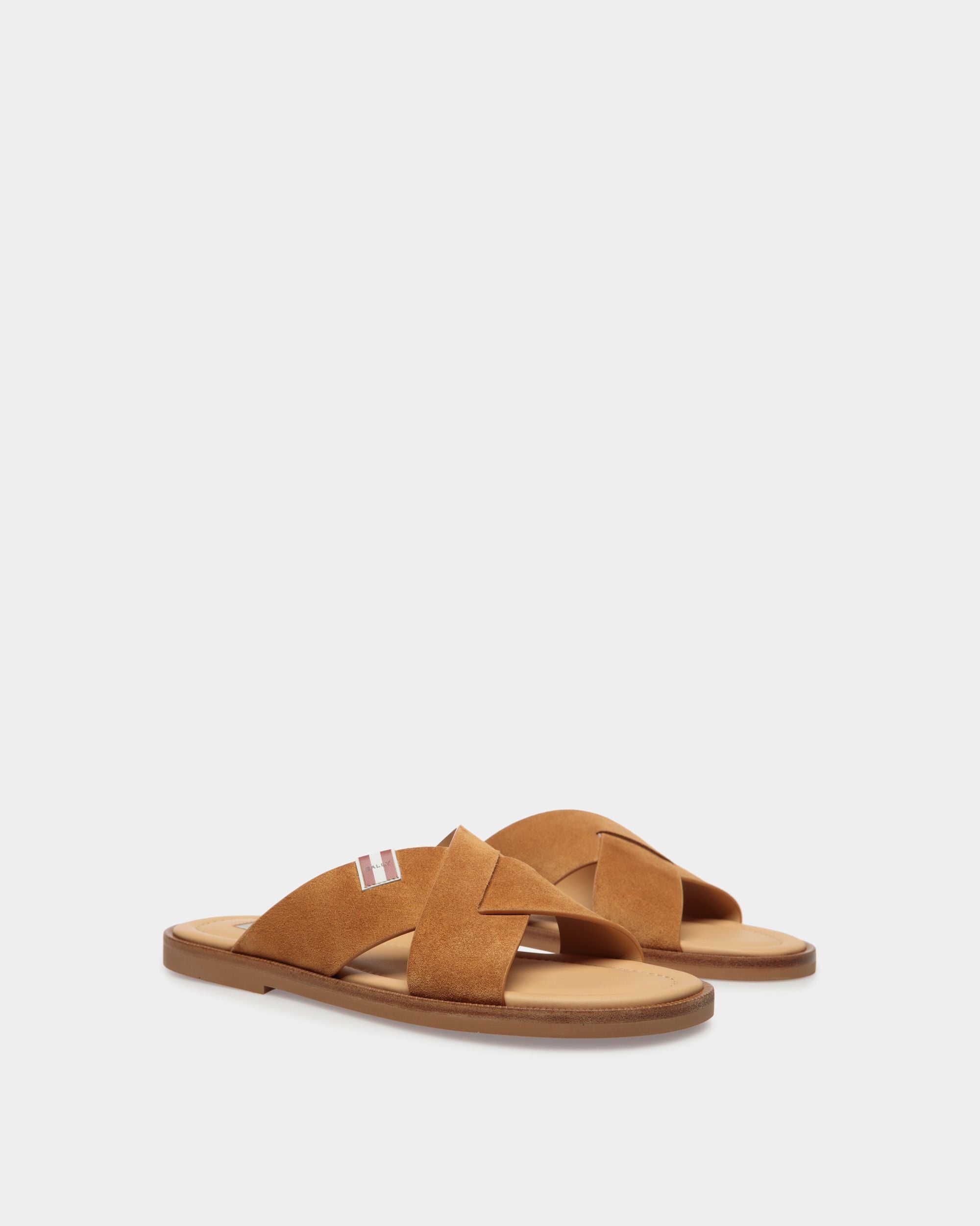 Glide Sandal in Brown Suede - Men's - Bally - 02