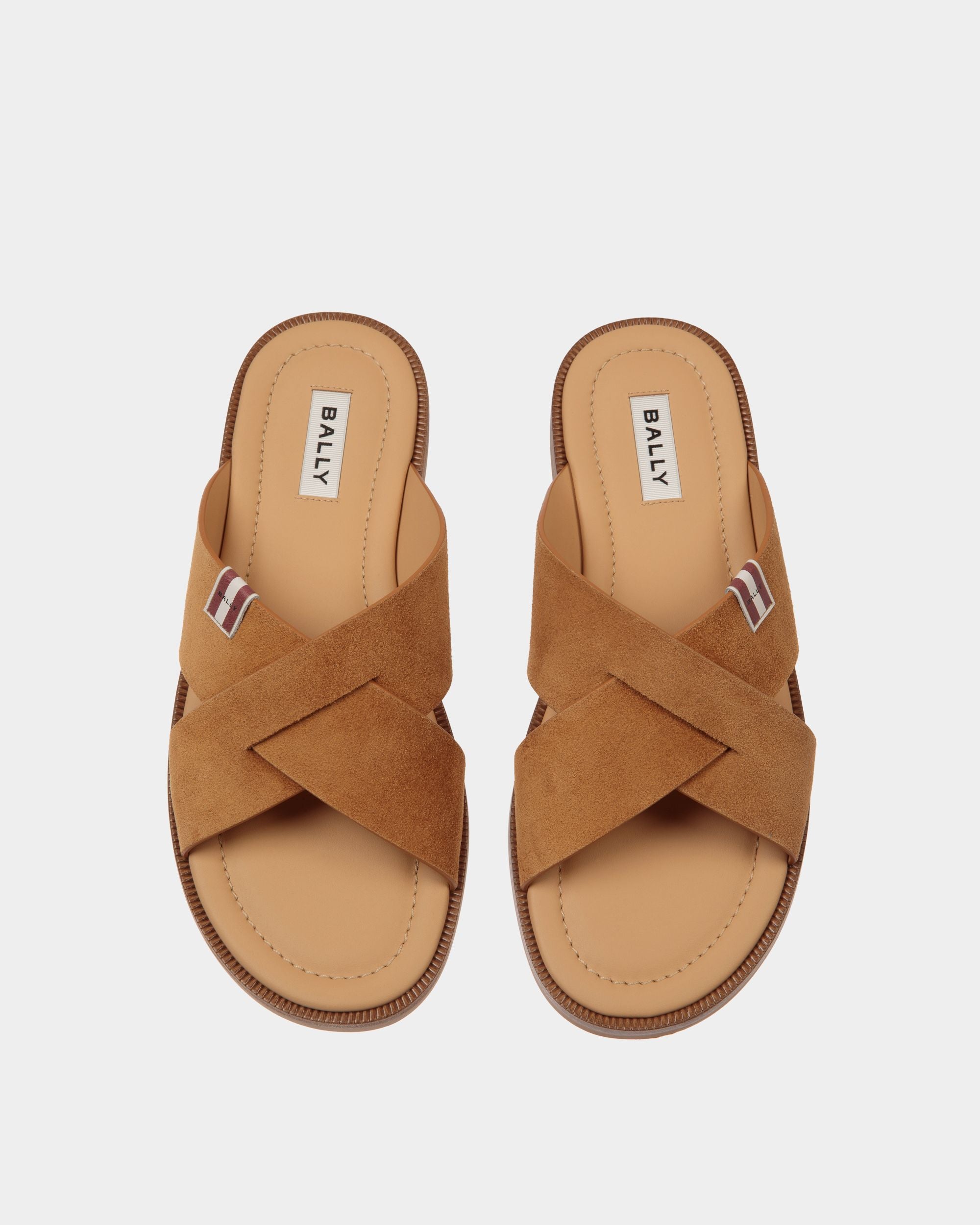 Glide Sandal in Brown Suede - Men's - Bally - 04