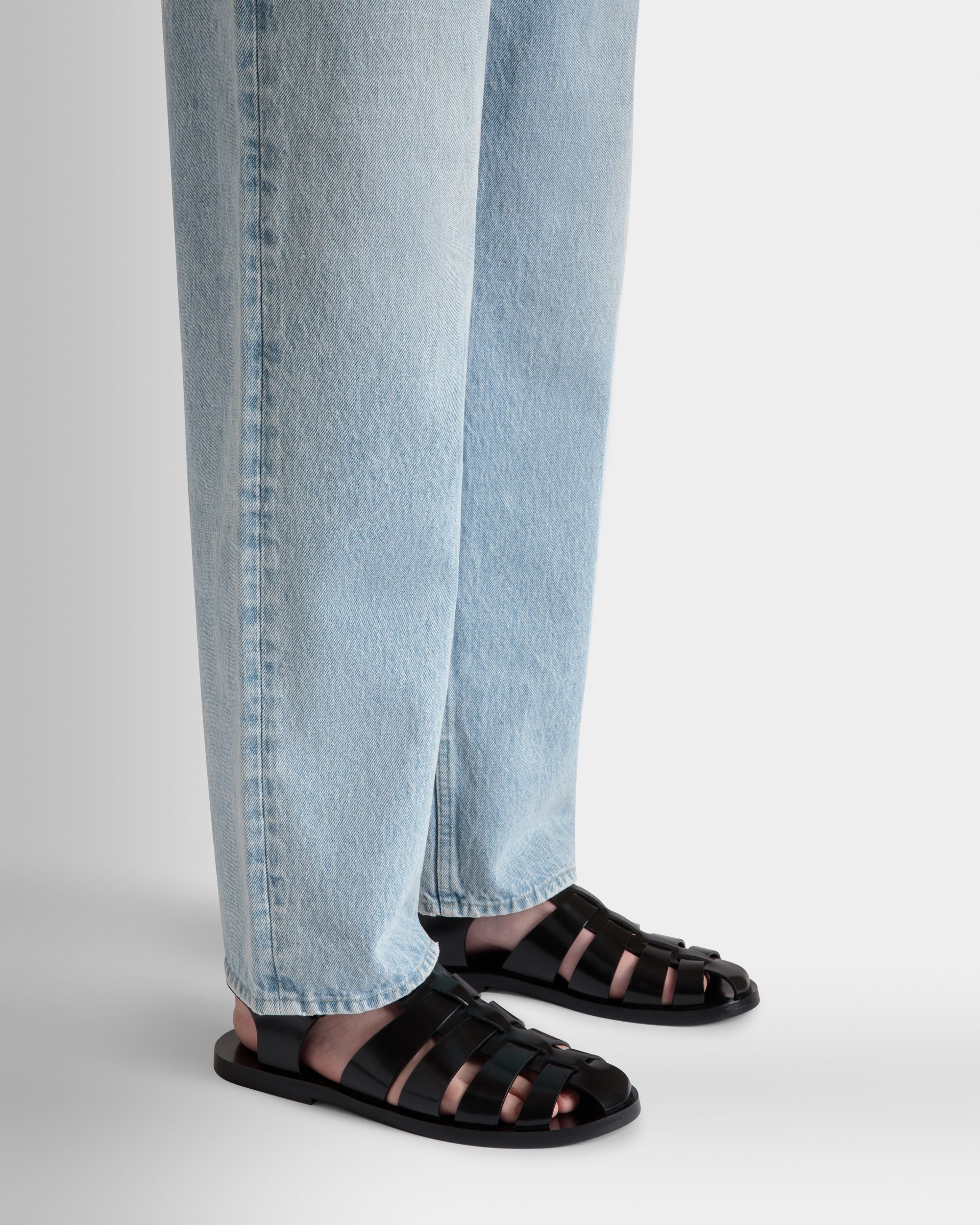 Chateau Sandal in Black Leather - Men's - Bally - 02