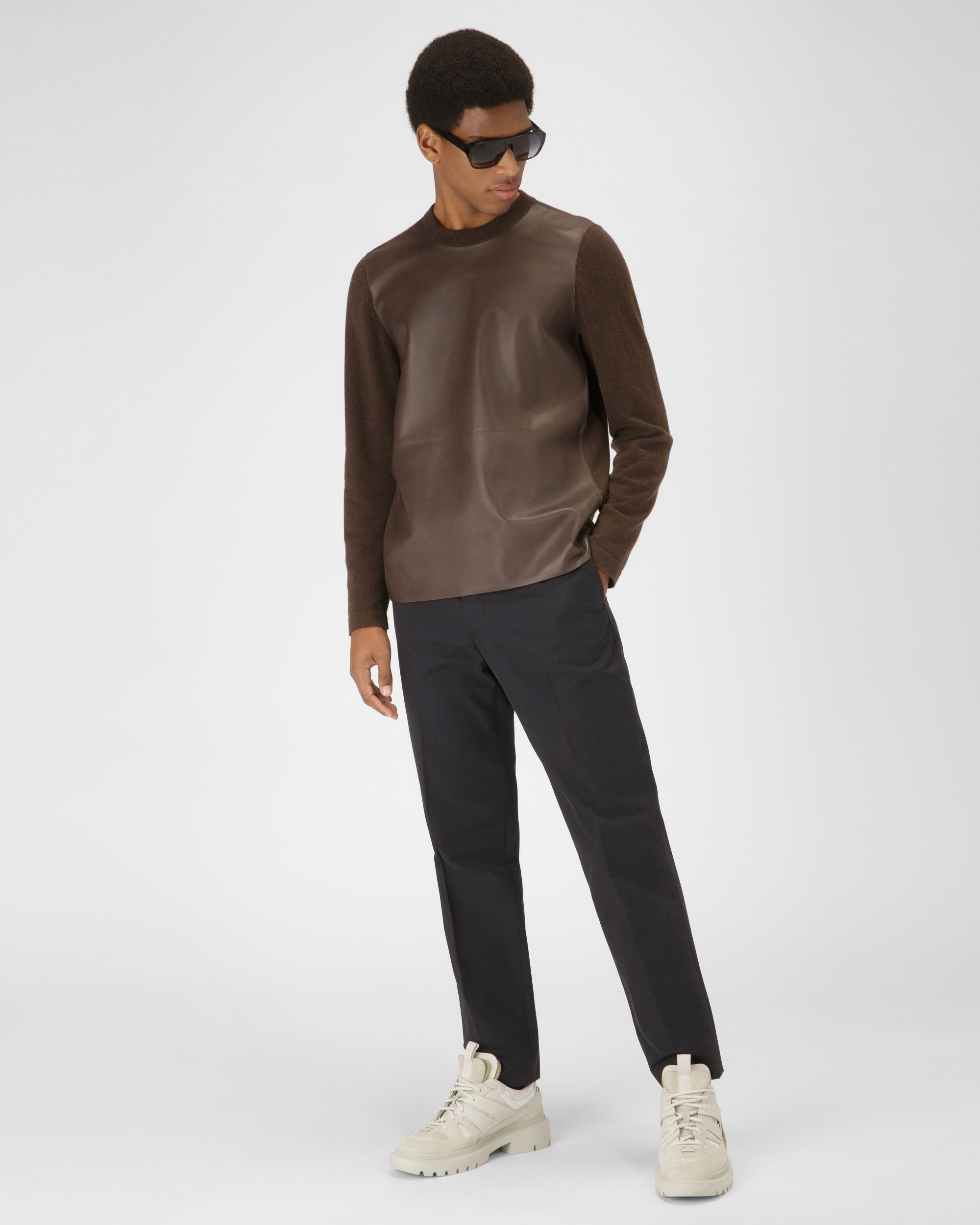 Mixed Cotton Chino Pants In Black - Men's - Bally - 04