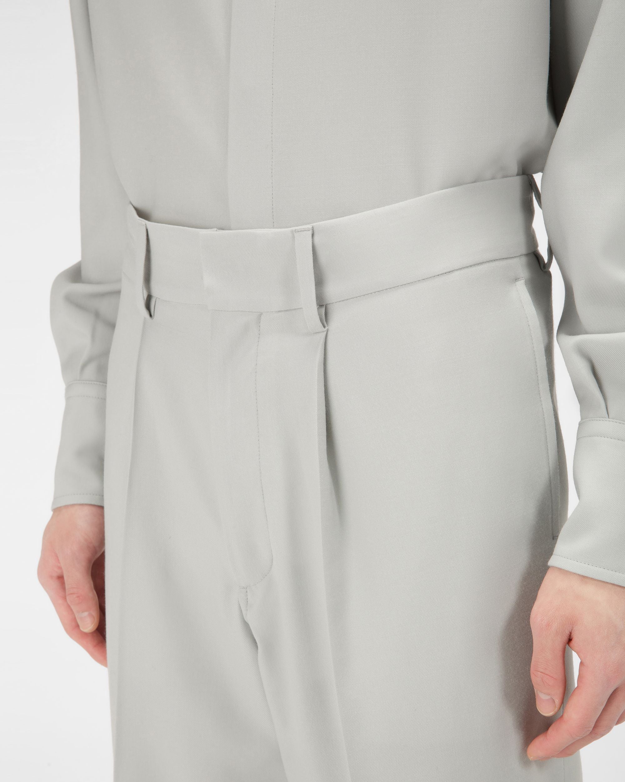 Wool Trousers In Light Blue - Men's - Bally - 02