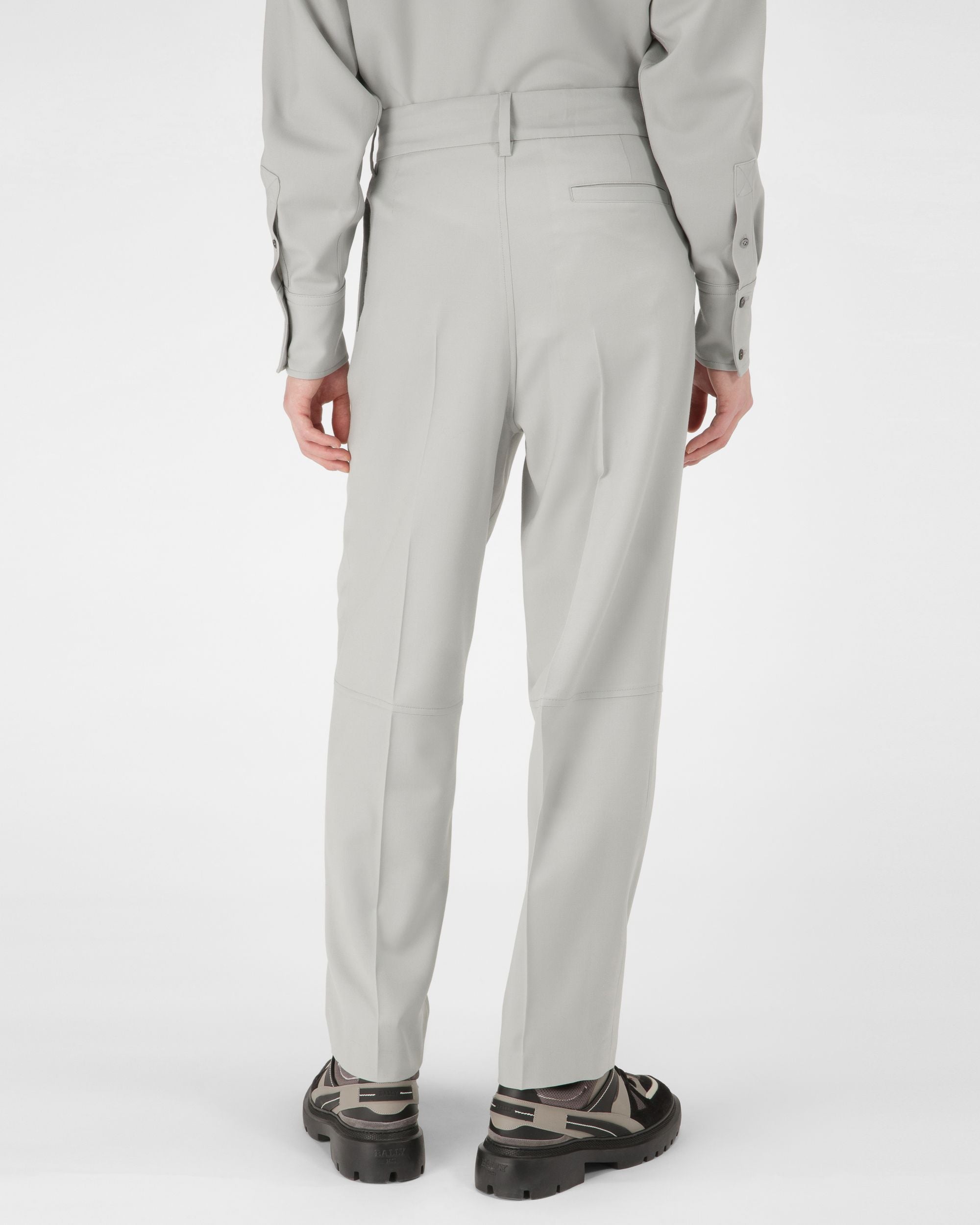 Wool Trousers In Light Blue - Men's - Bally - 03