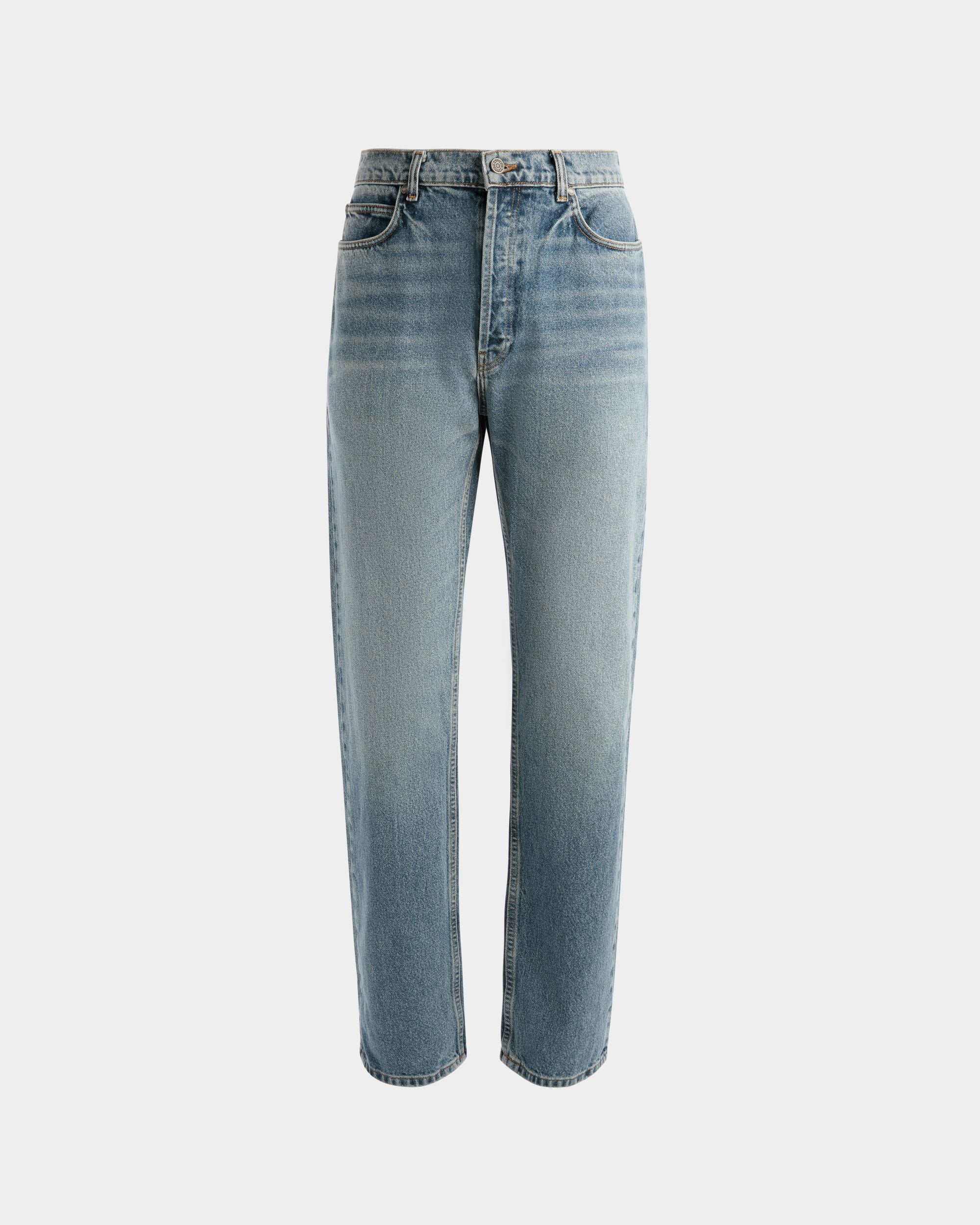 Straight Pants In Blue Denim - Men's - Bally - 01