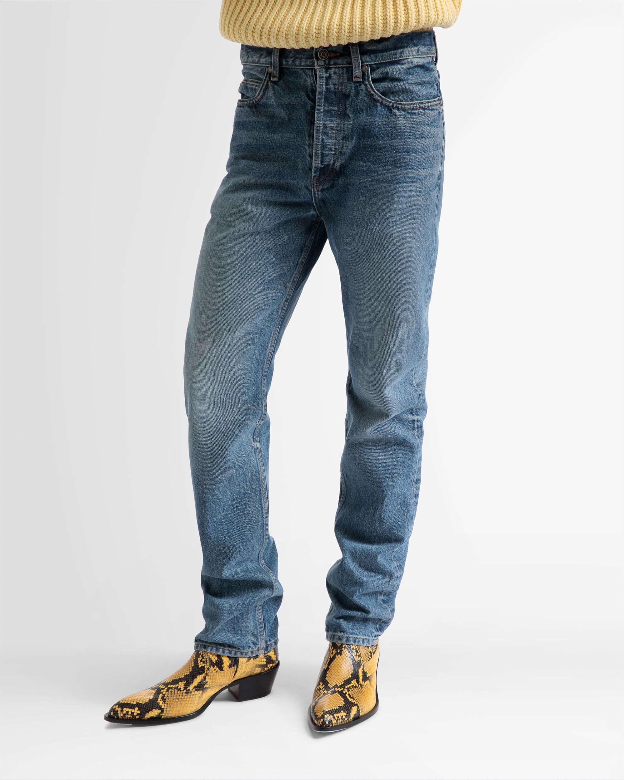 Straight Pants In Blue Denim - Men's - Bally - 03