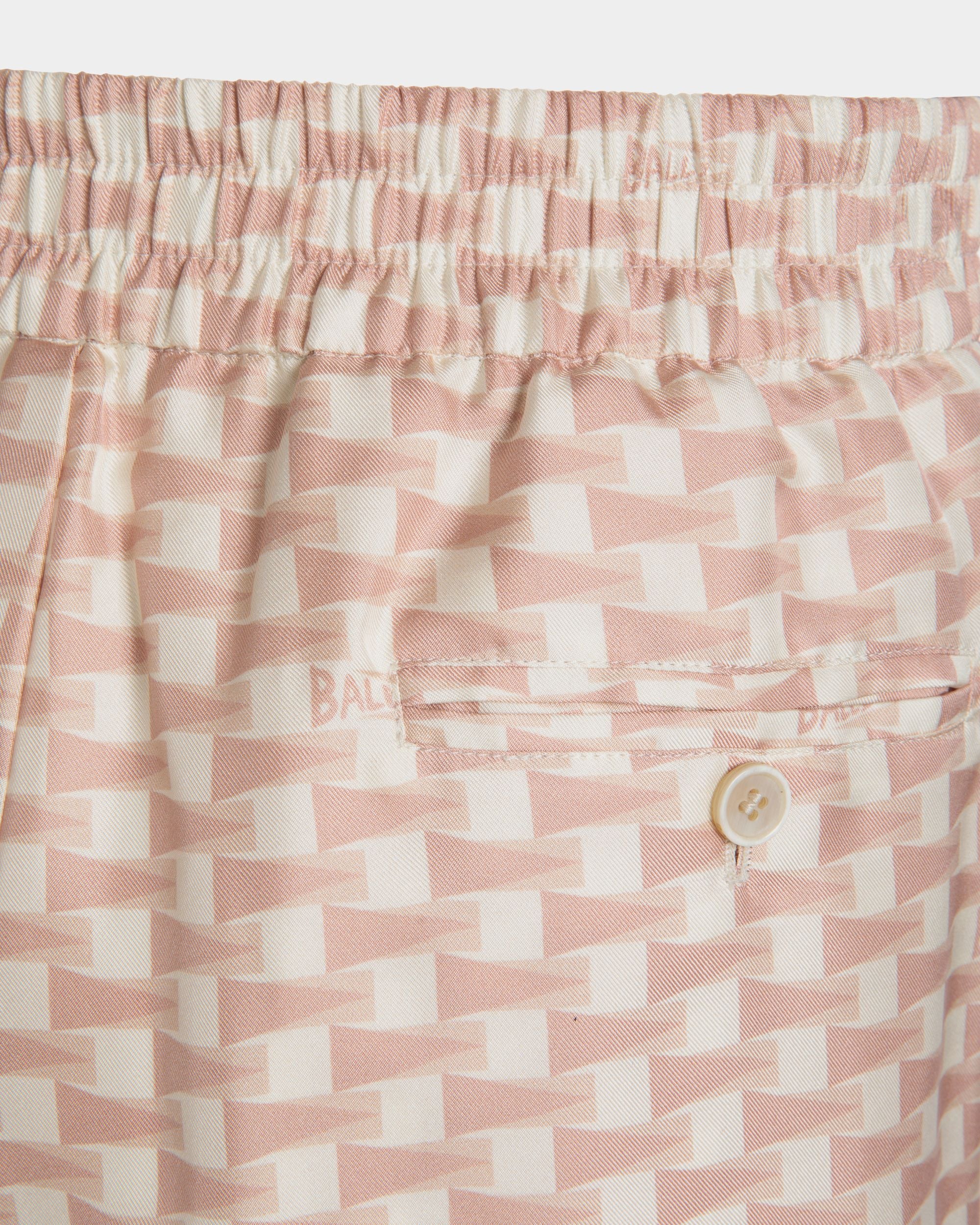 Pennant Shorts in Dusty Petal Silk - Men's - Bally - 02