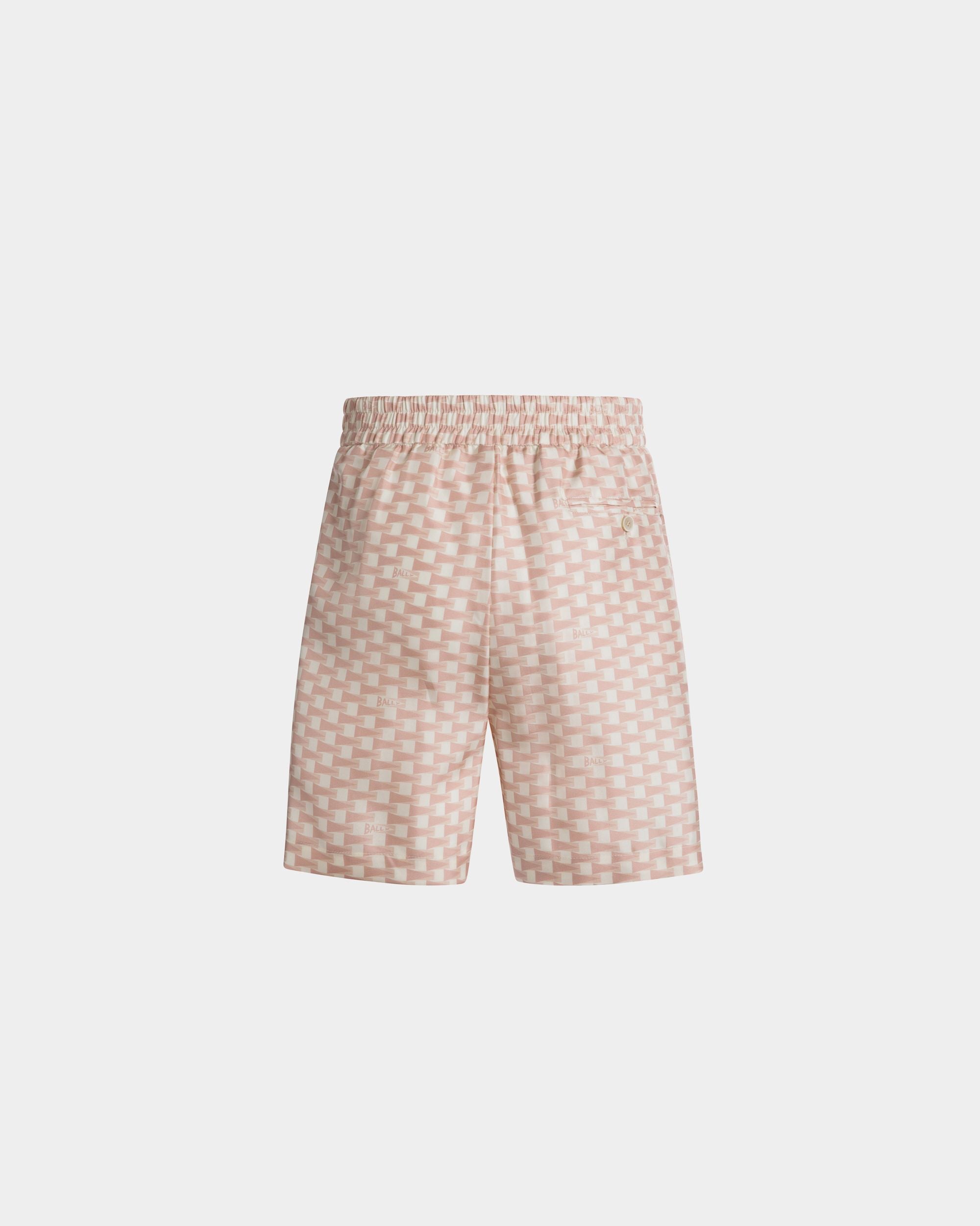 Pennant Shorts in Dusty Petal Silk - Men's - Bally - 03