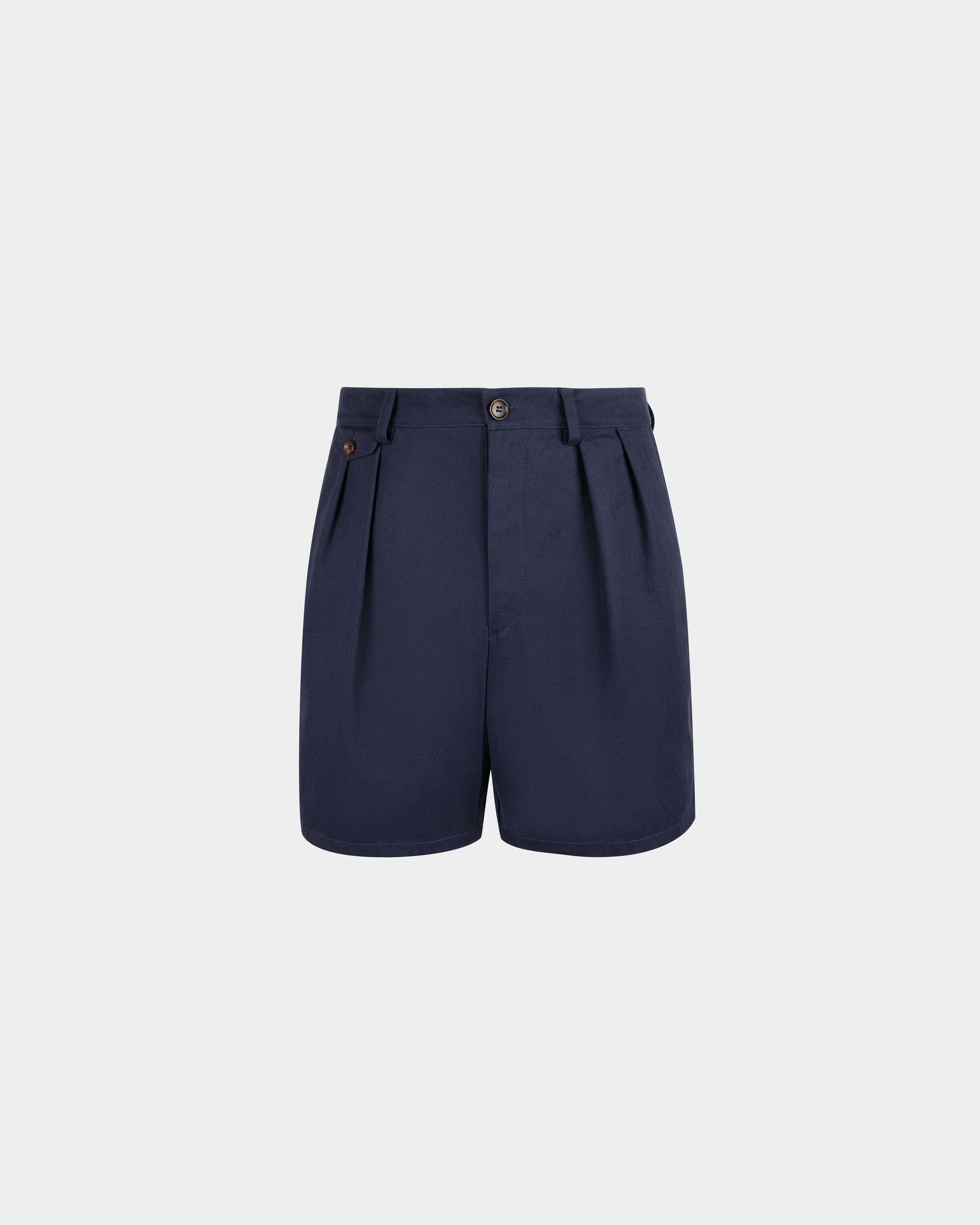 Shorts in Navy Blue Cotton - Men's - Bally - 01