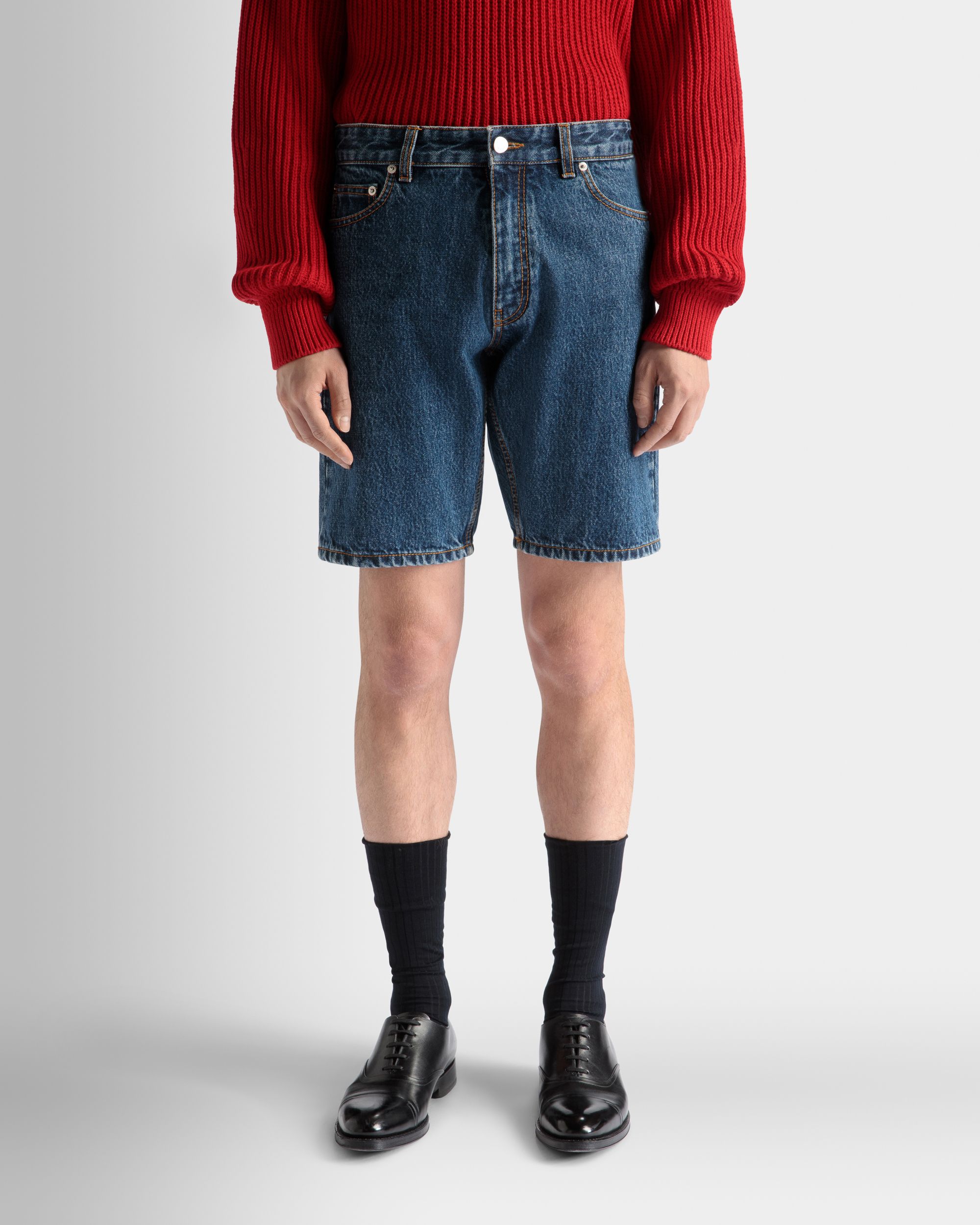 Denim Pants in Medium Blue Cotton - Men's - Bally - 03