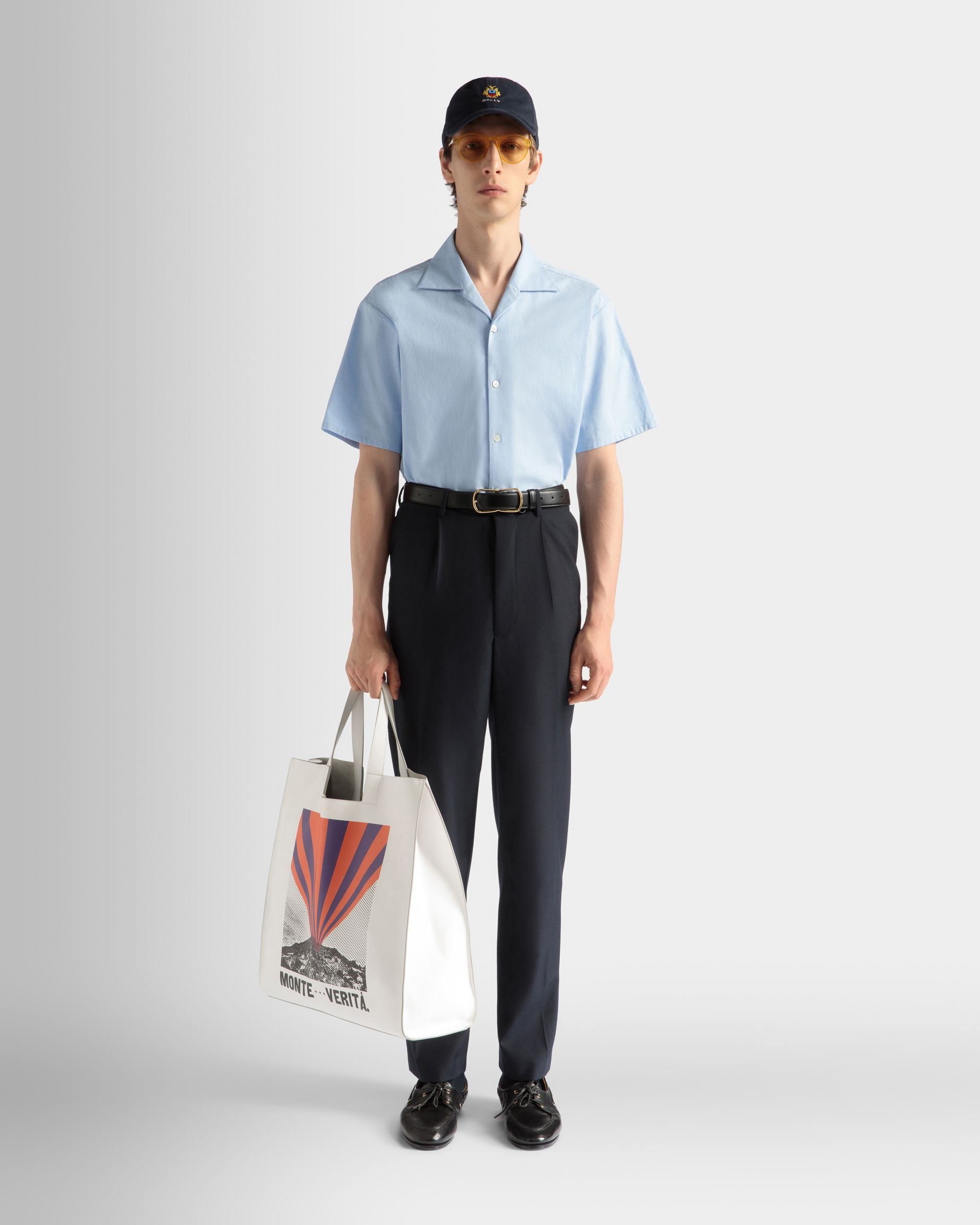 Pants in Navy Blue Wool Blend - Men's - Bally - 02
