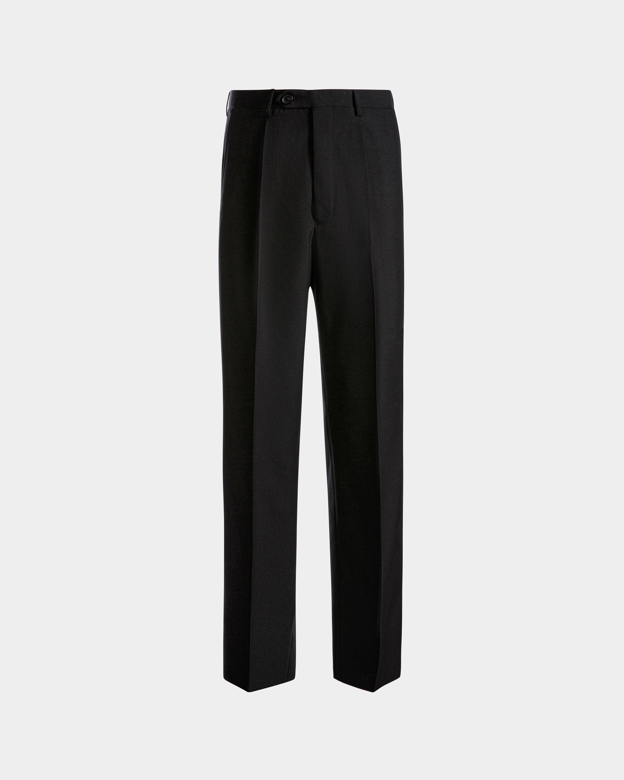 Pants in Black Wool Blend Fabric - Men's - Bally - 01