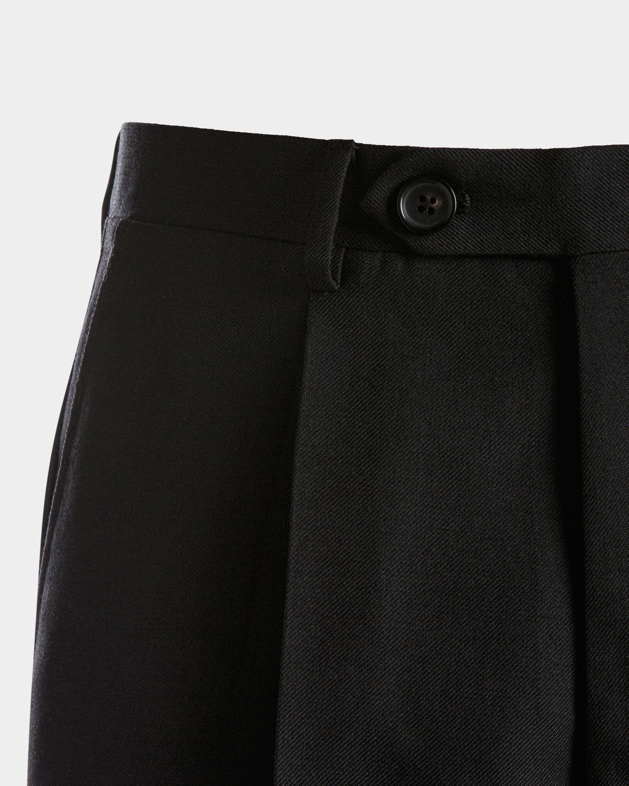 Pants in Black Wool Blend Fabric - Men's - Bally - 03