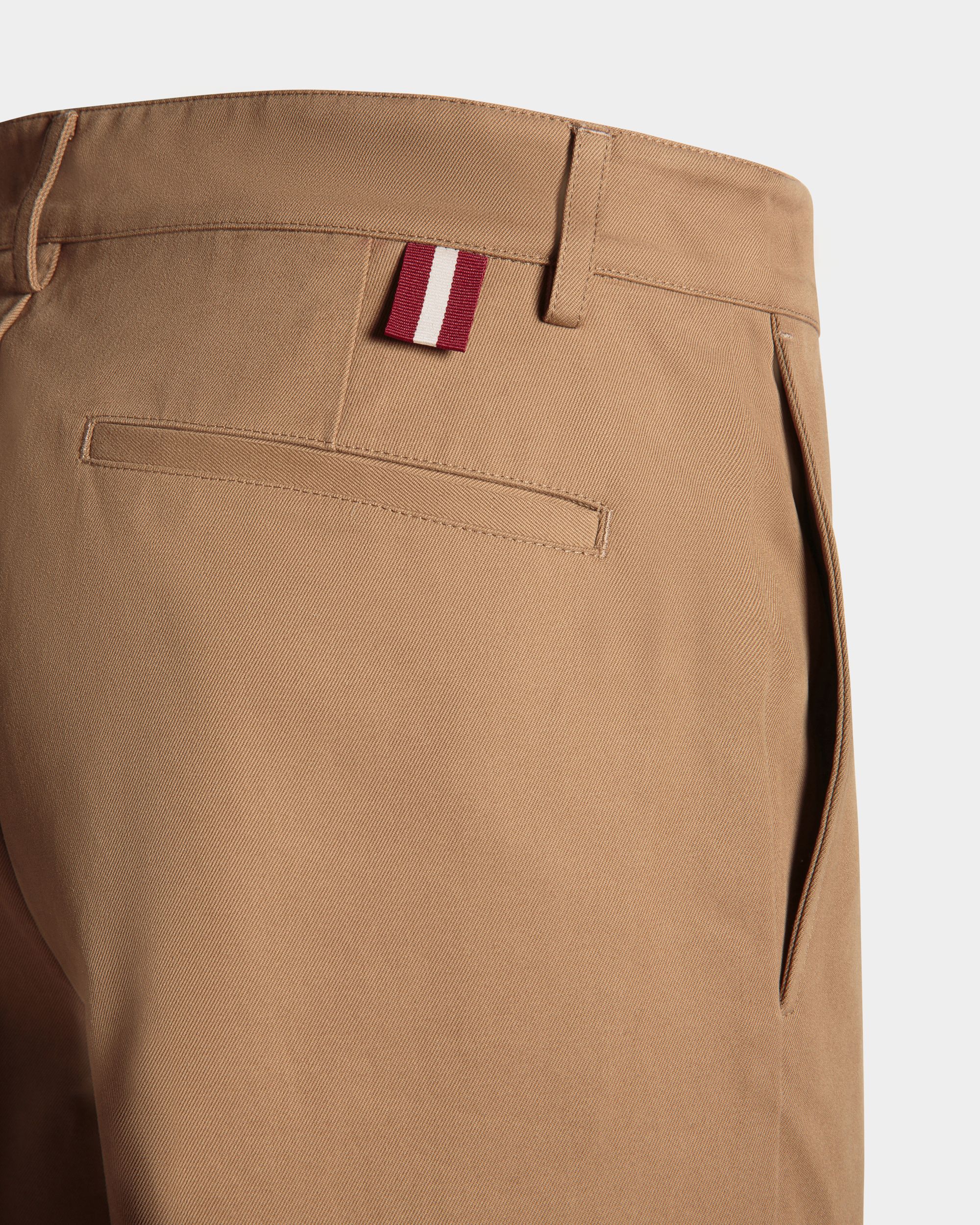Regular Chino Pants In Camel Cotton - Men's - Bally - 02