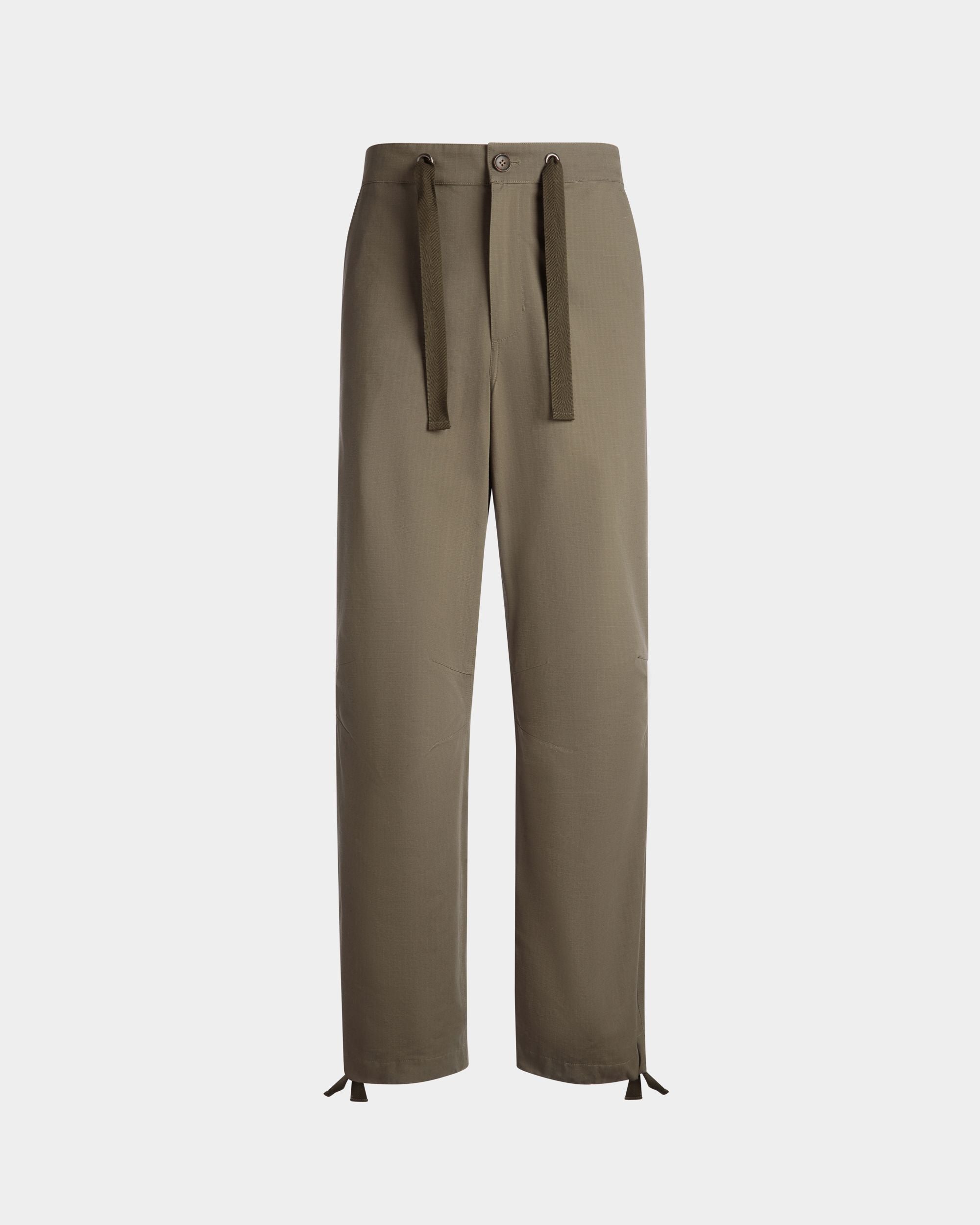 Adrien Brody Travel Collection Pants In Military Green Cotton - Men's - Bally - 01