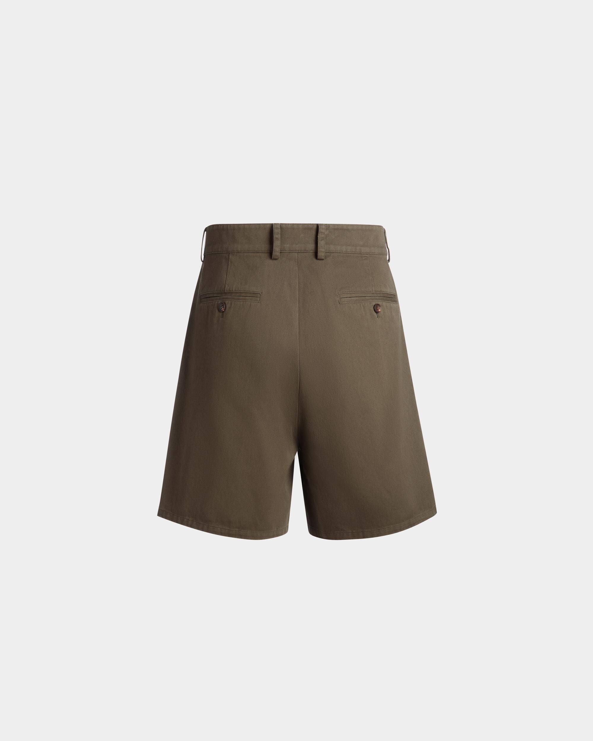 Adrien Brody Travel Collection Shorts In Military Green Cotton - Men's - Bally - 09