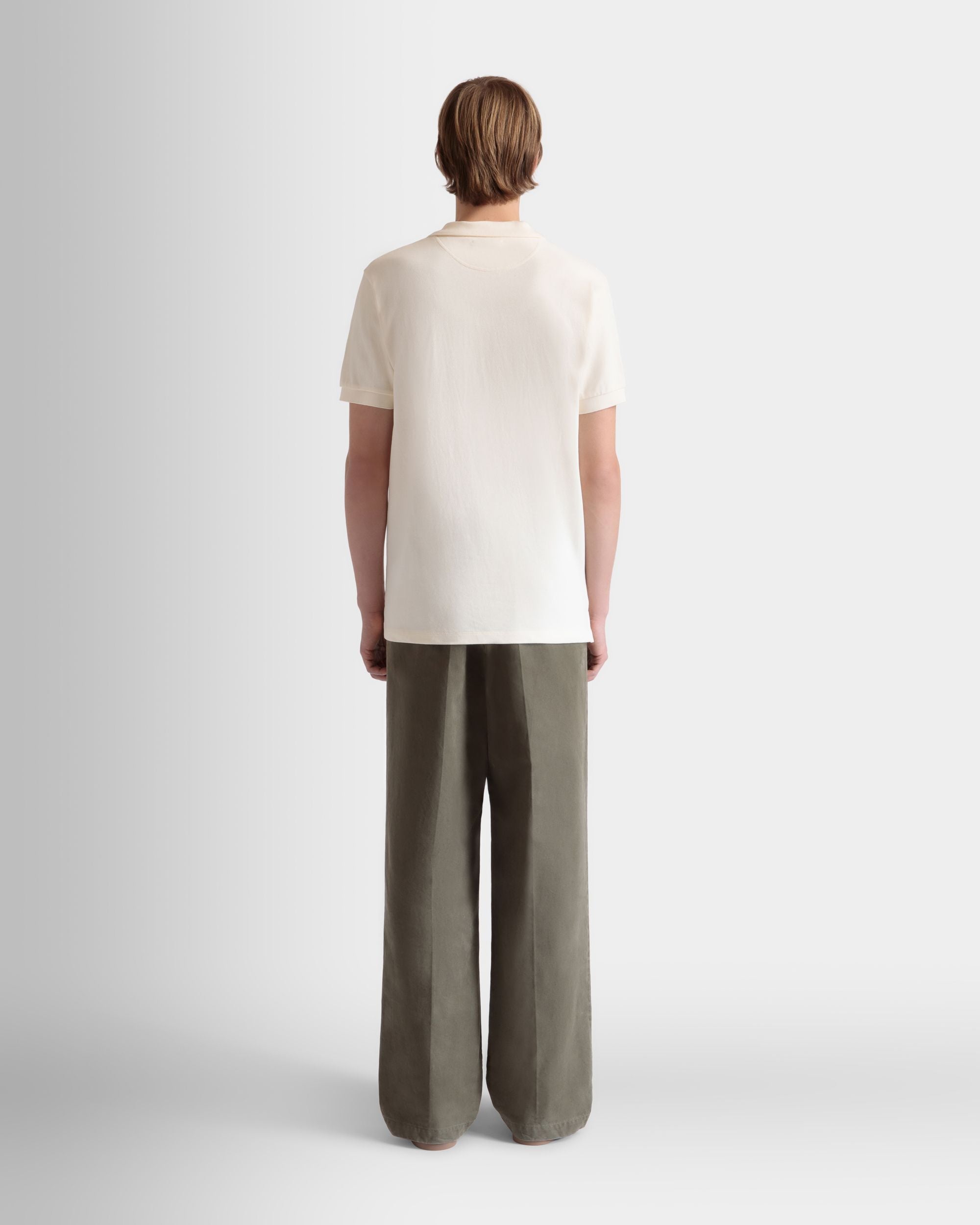 Regular Pleated Pants In Military Green Cotton - Men's - Bally - 06