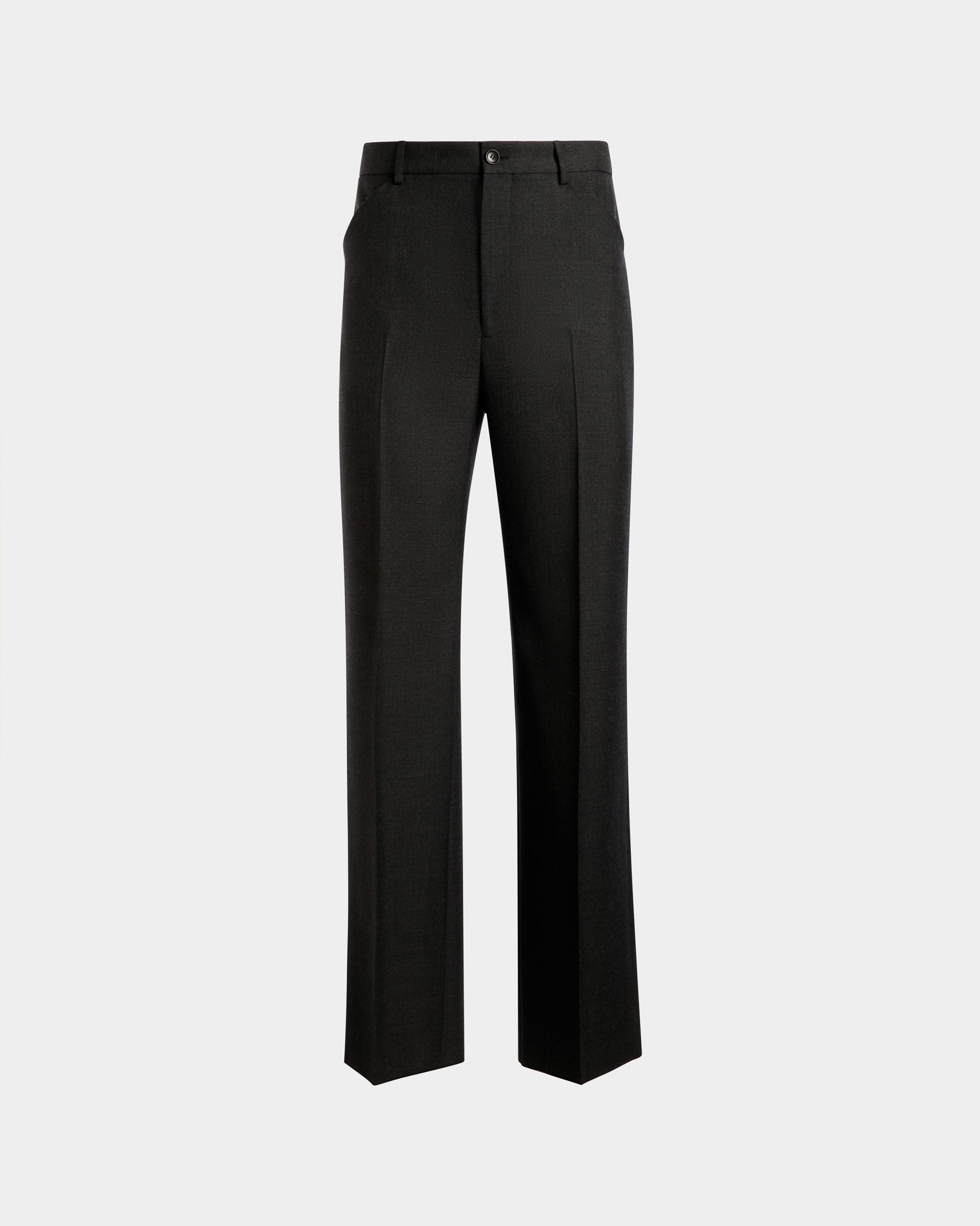 Pants in a Melange Grey Wool Blend - Men's - Bally - 01