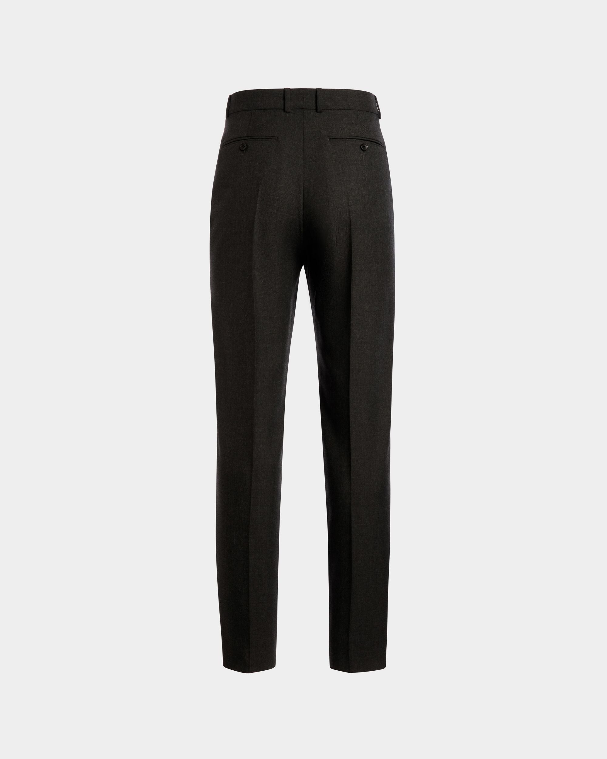 Pleated Pants In Grey Melange Wool Blend - Men's - Bally - 03