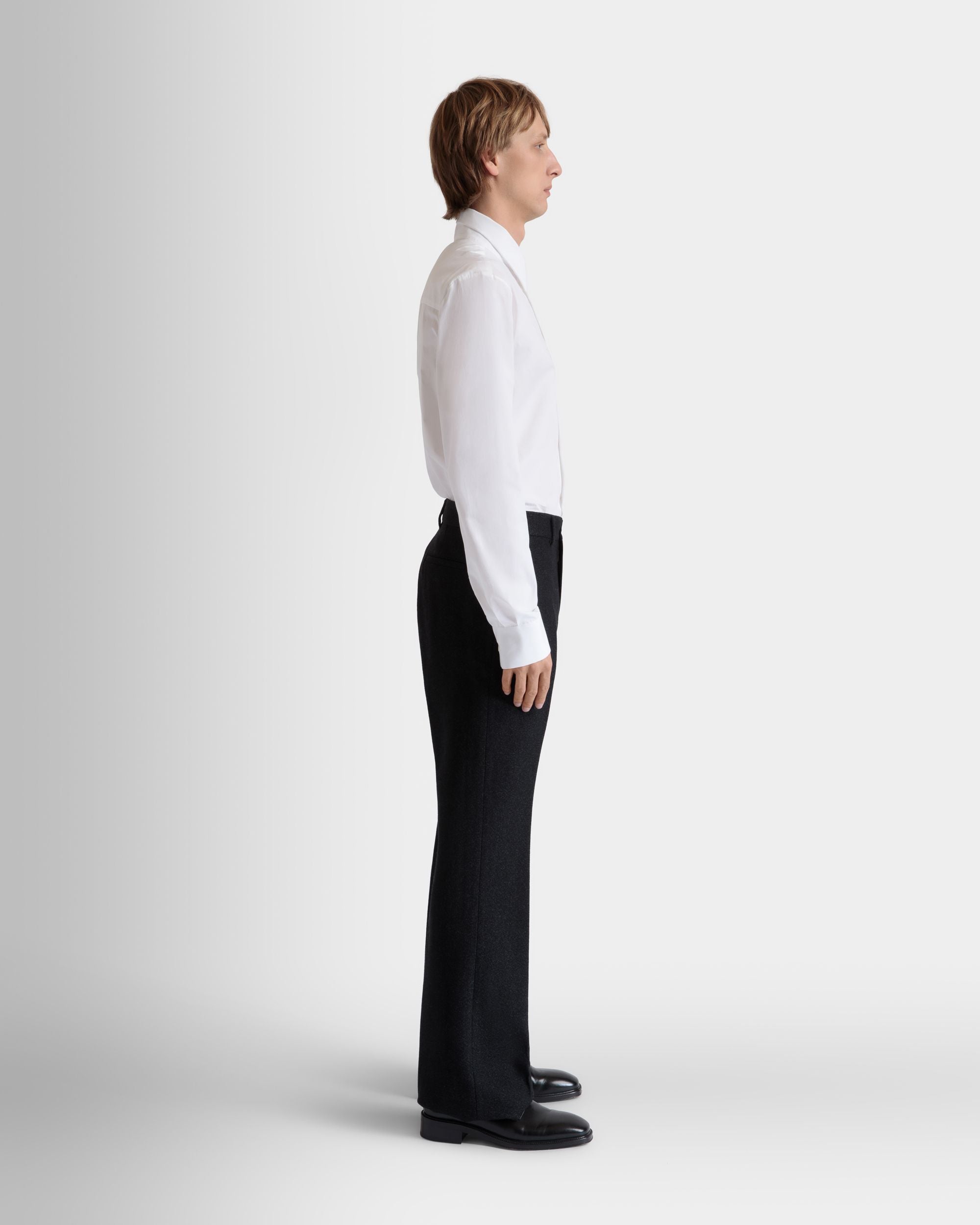 Pleated Pants In Dark Grey Wool - Men's - Bally - 05