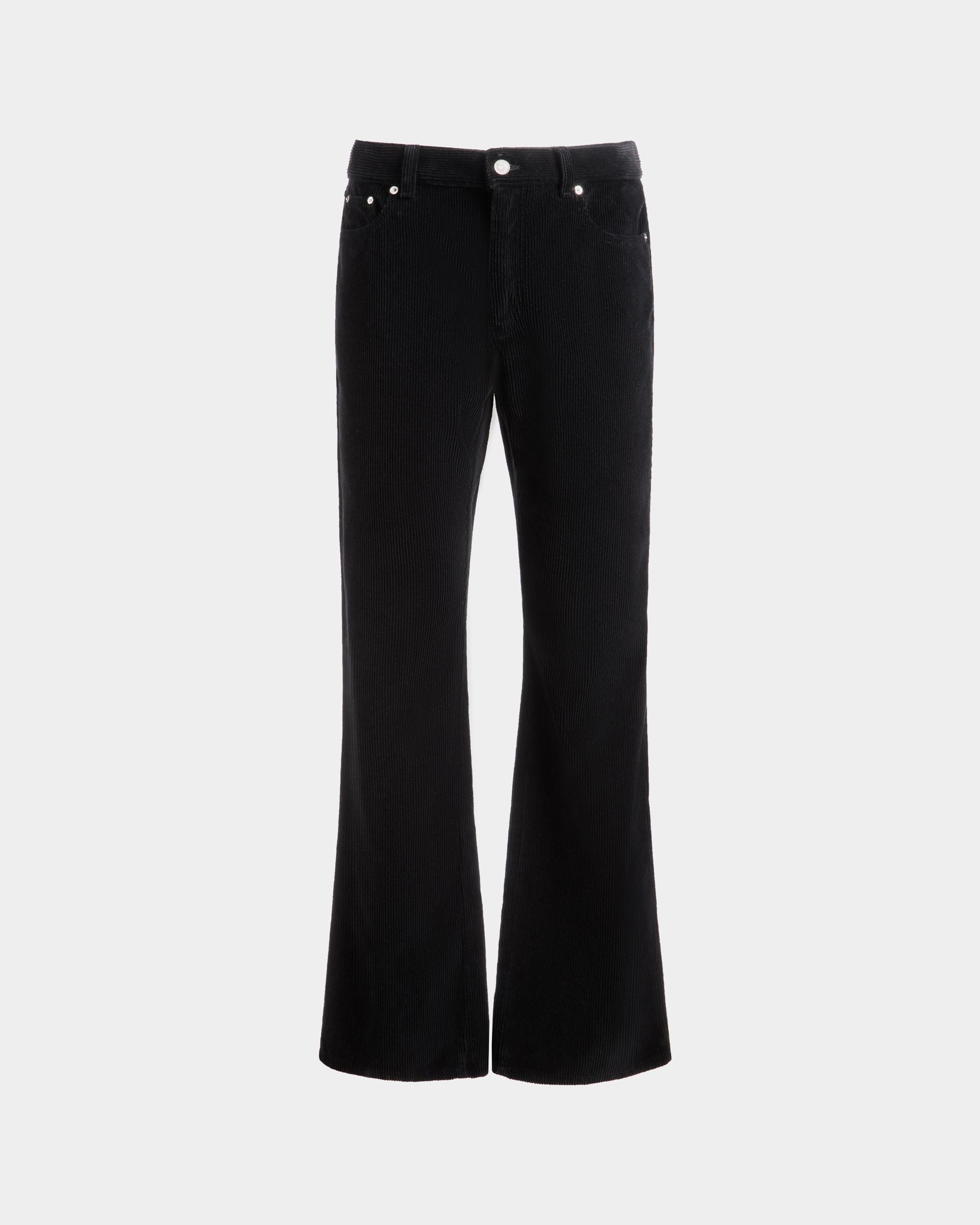 Denim Pants In Black Cotton Corduroy - Men's - Bally - 01