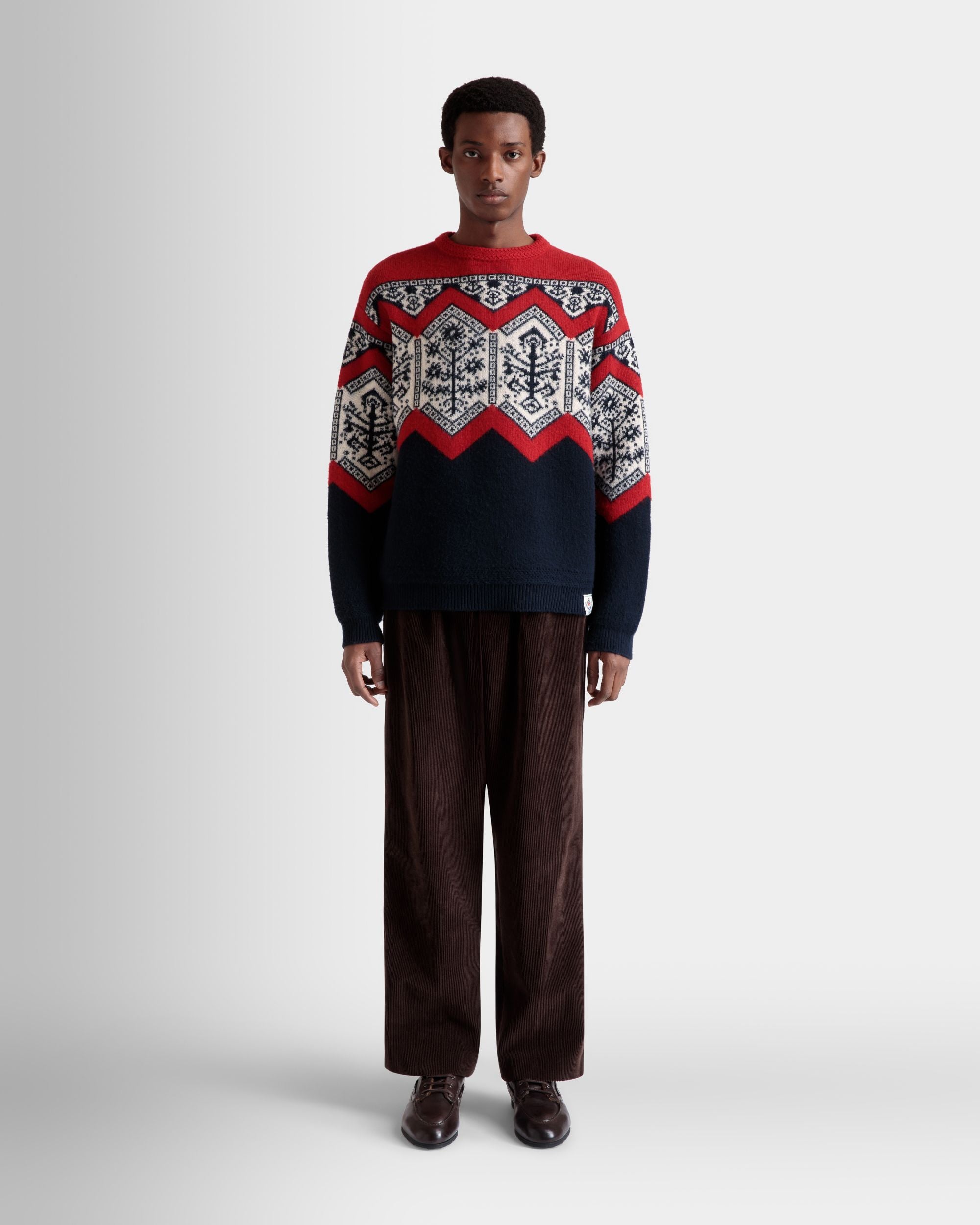 Winter Capsule Pleated Pants in Ebano Cotton Corduroy - Men's - Bally - 02