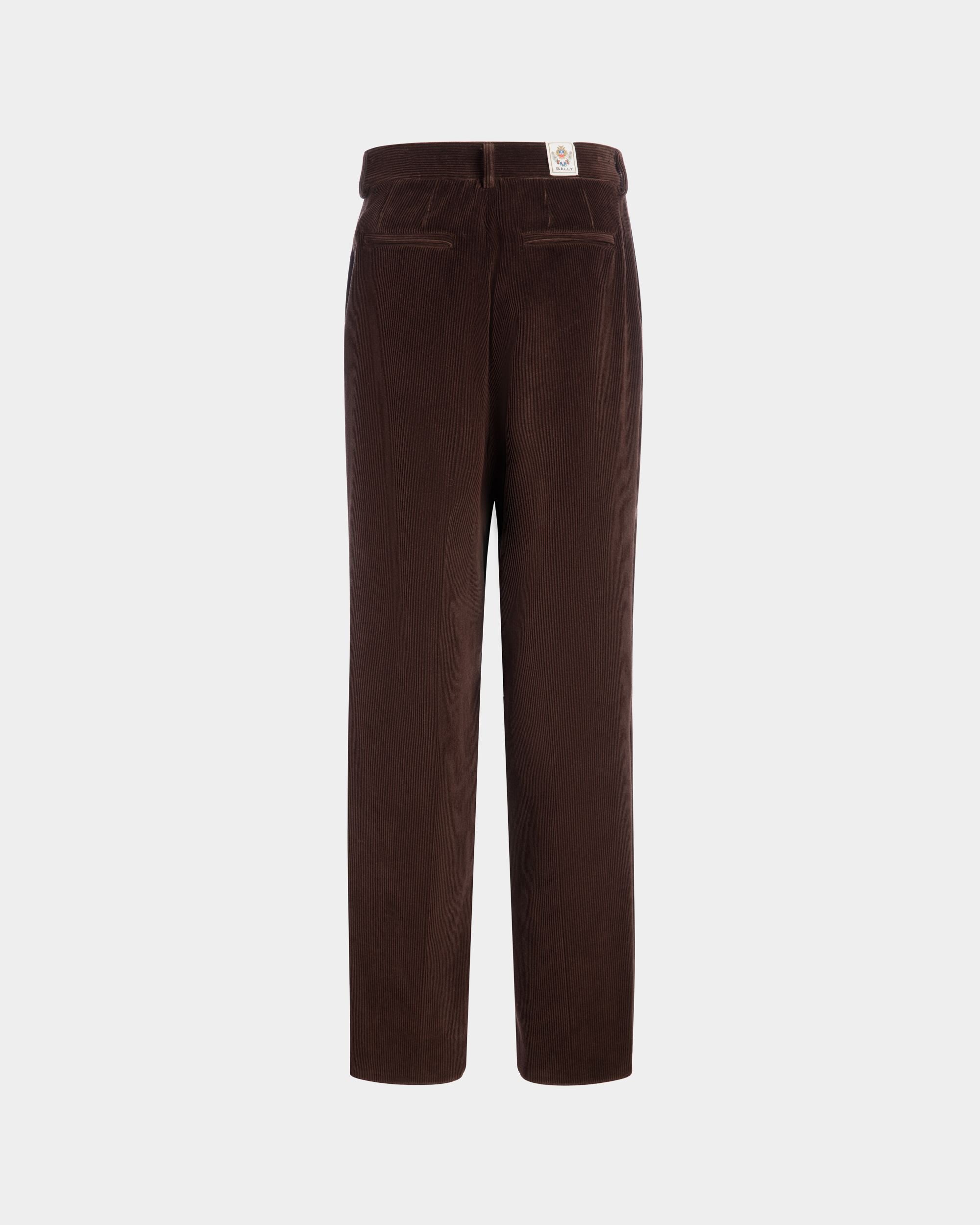 Winter Capsule Pleated Pants in Ebano Cotton Corduroy - Men's - Bally - 07