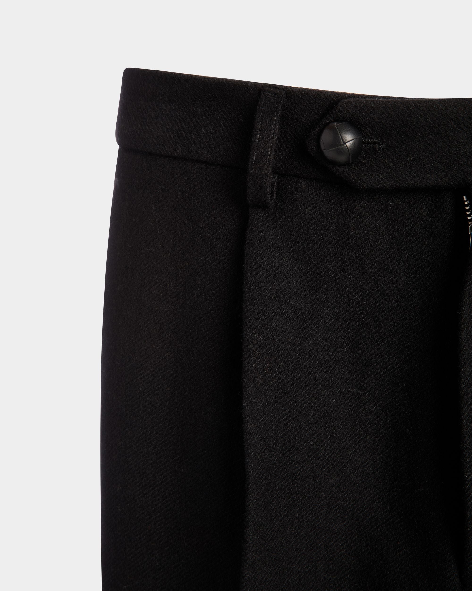 Winter Capsule Pleated Pants in a Black Wool Blend - Men's - Bally - 02