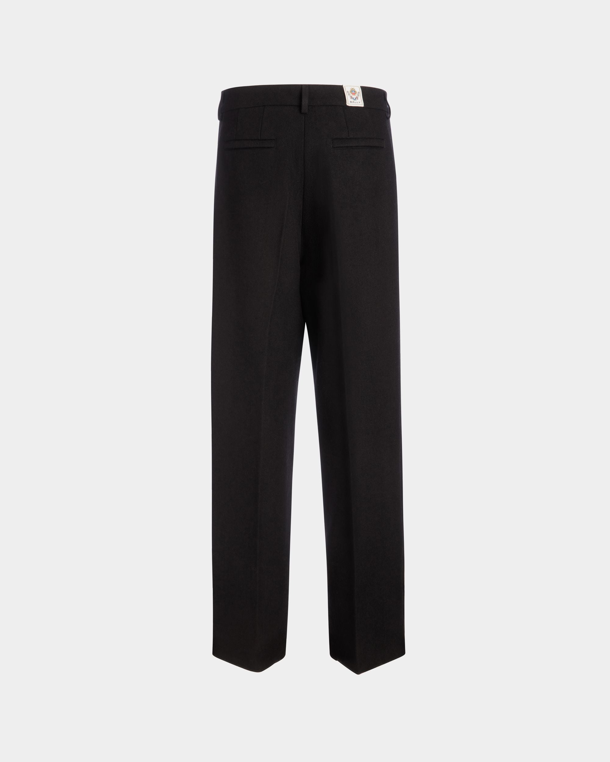 Winter Capsule Pleated Pants in a Black Wool Blend - Men's - Bally - 03