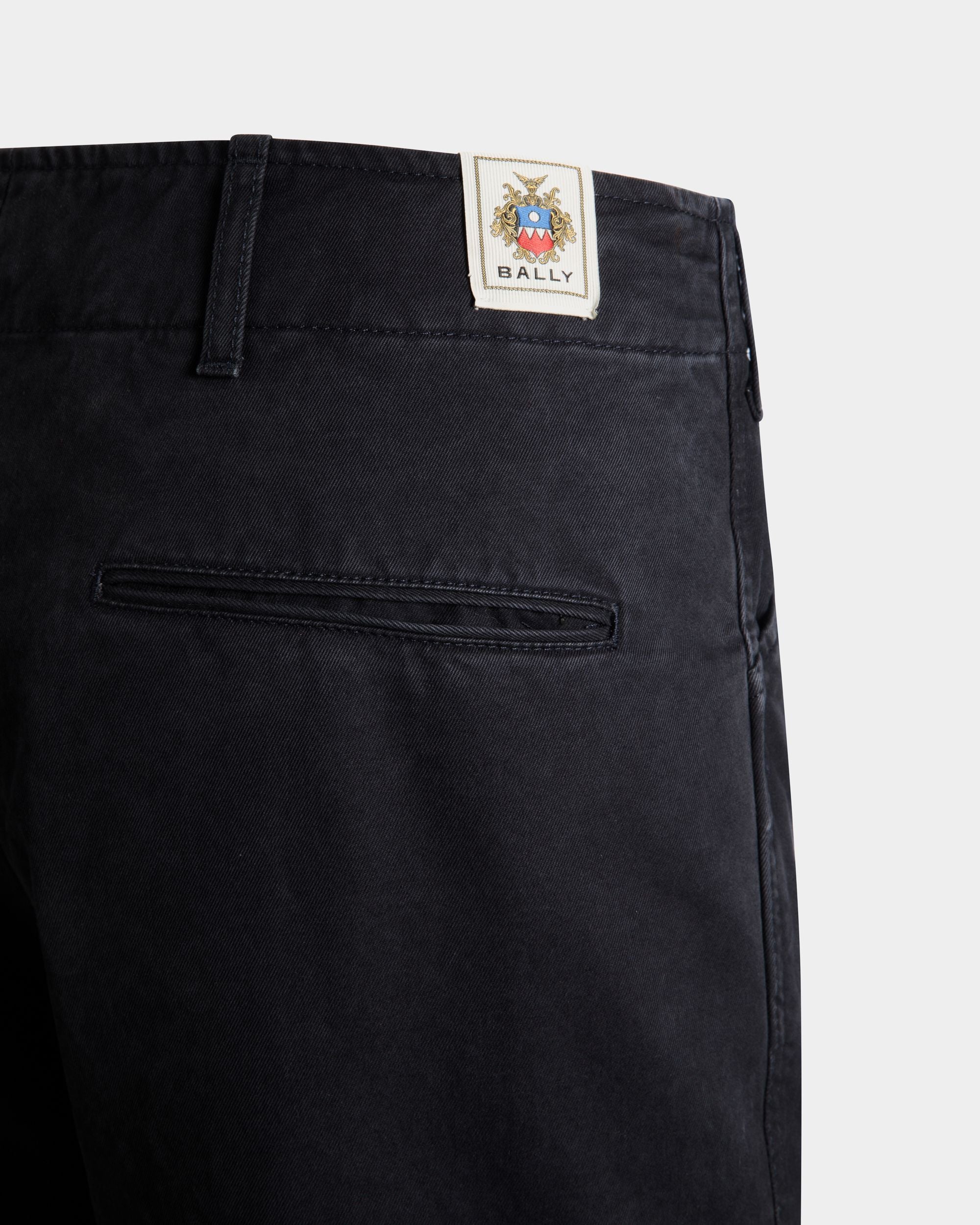 5-Pockets Pants in Navy Blue Cotton - Men's - Bally - 02