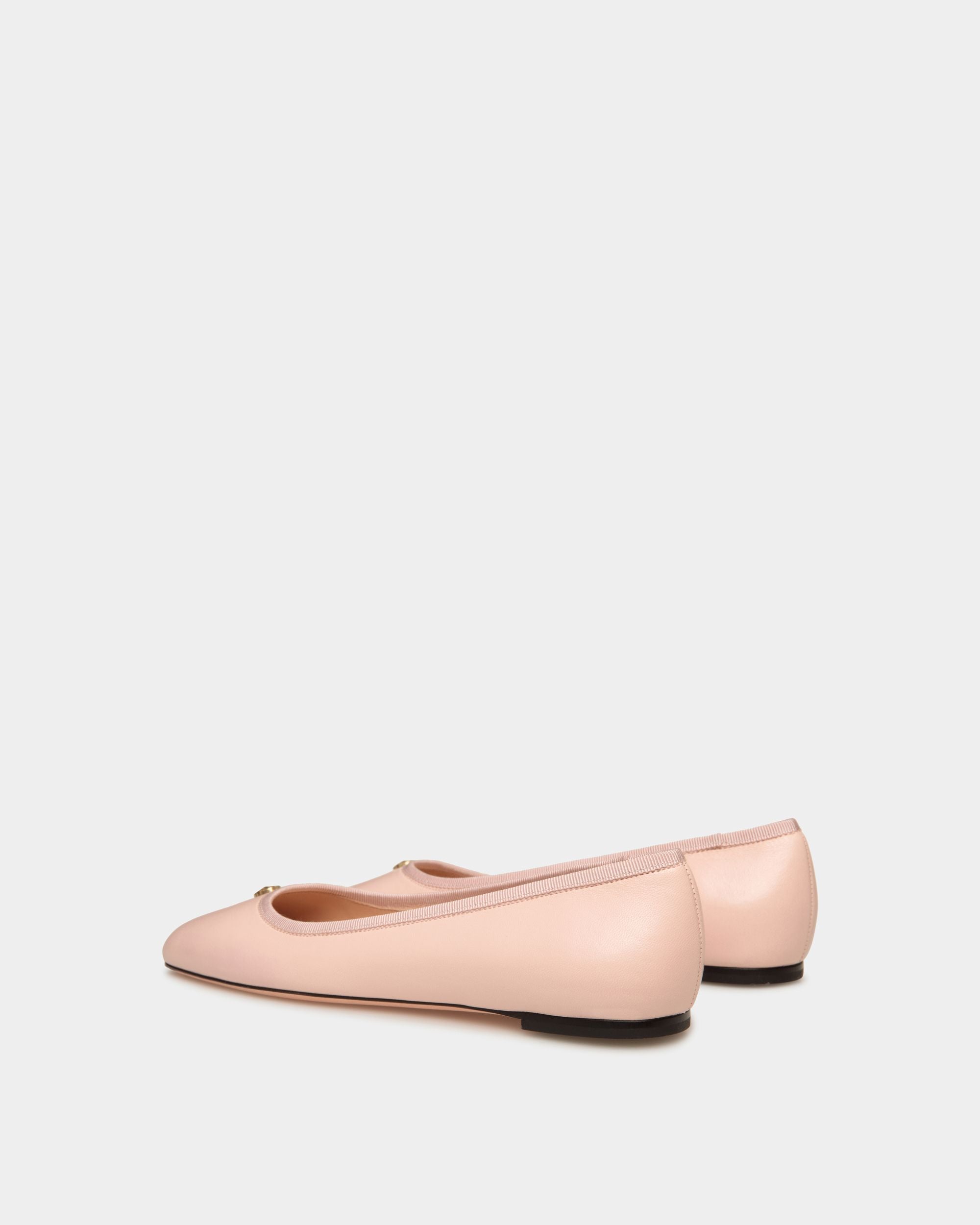 Ballyrina Flat In Light Pink Nappa Leather - Women's - Bally - 03