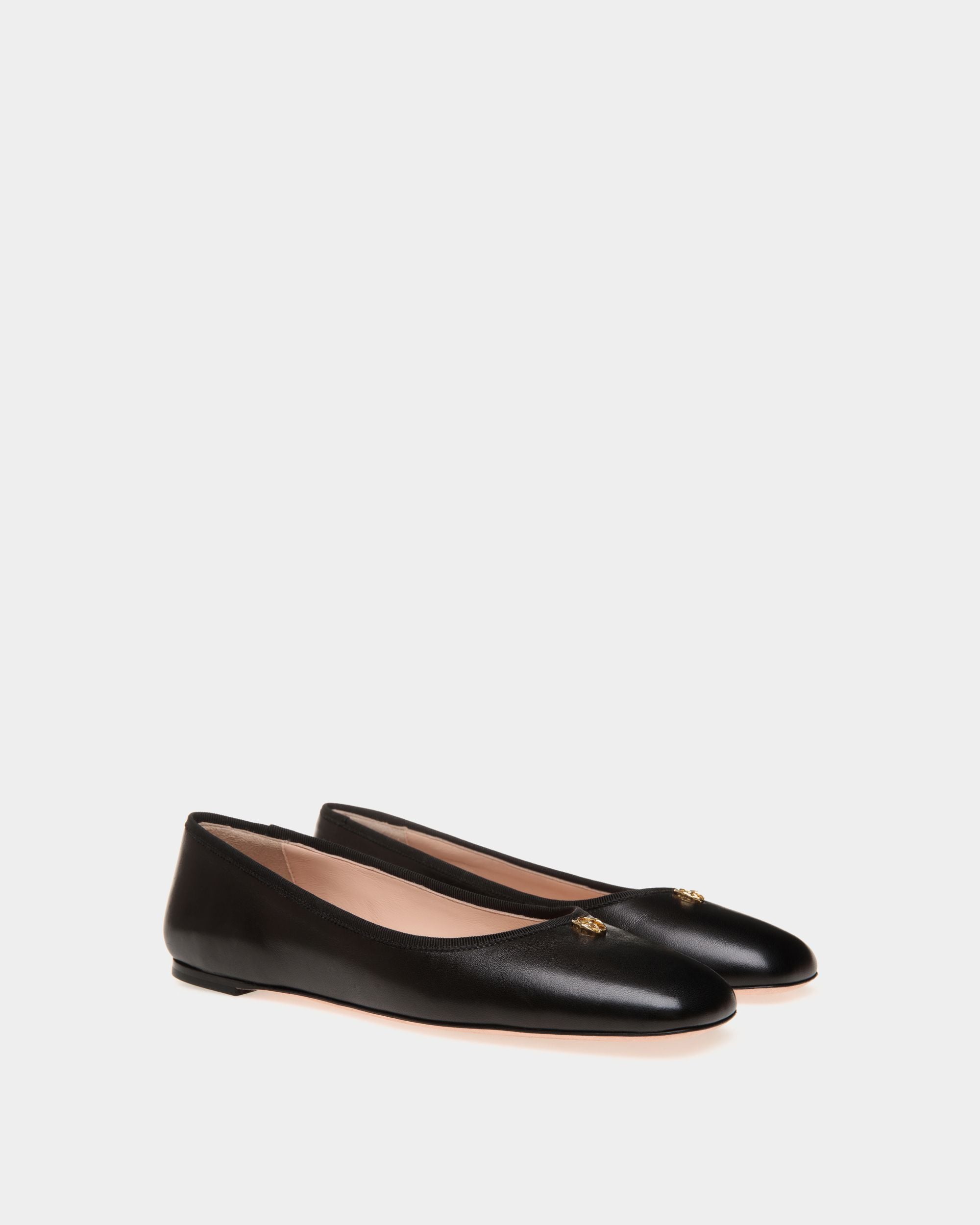 Ballyrina Flat In Black Nappa Leather - Women's - Bally - 03