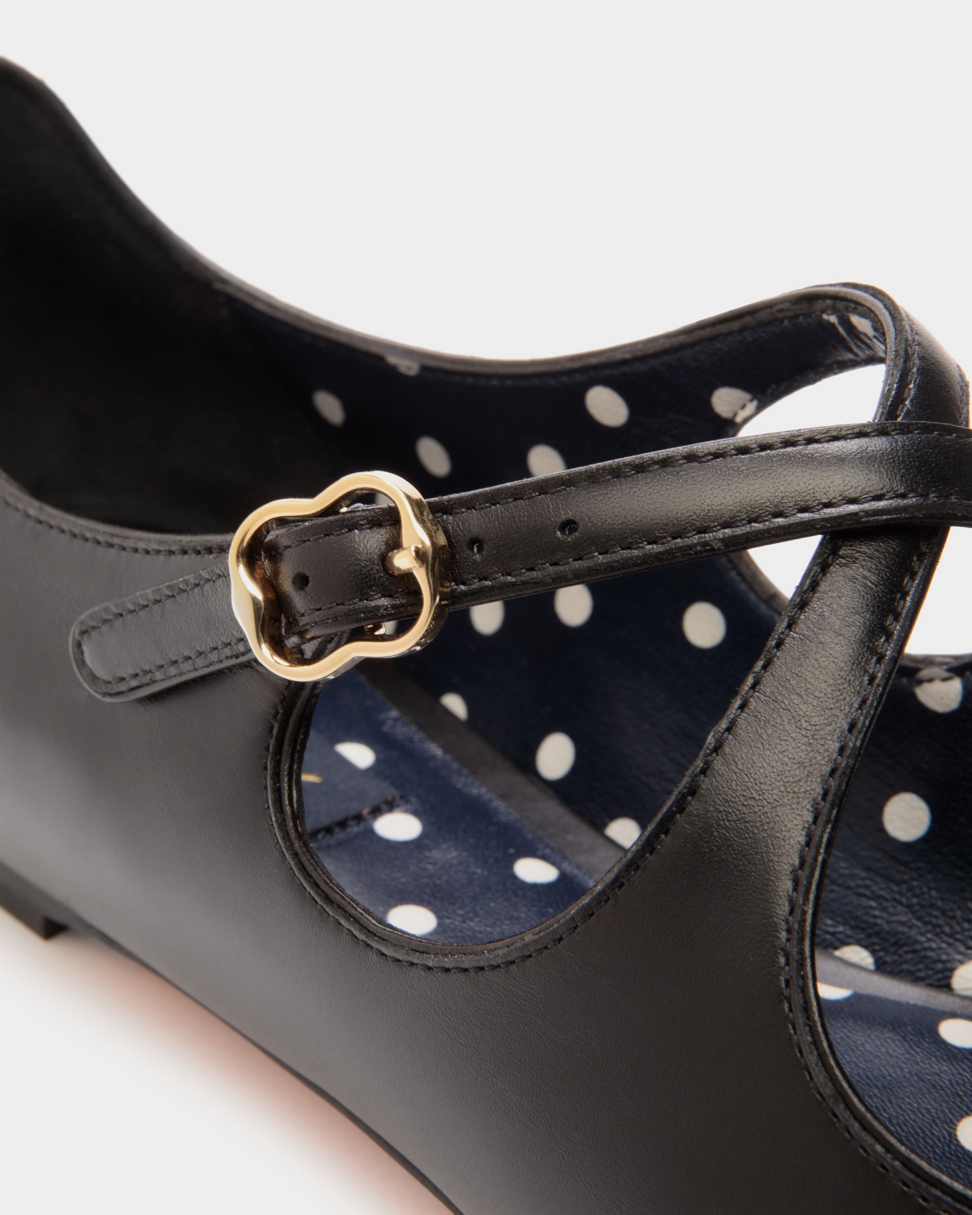 Ballyrina Flat in Black Leather - Women's - Bally - 04