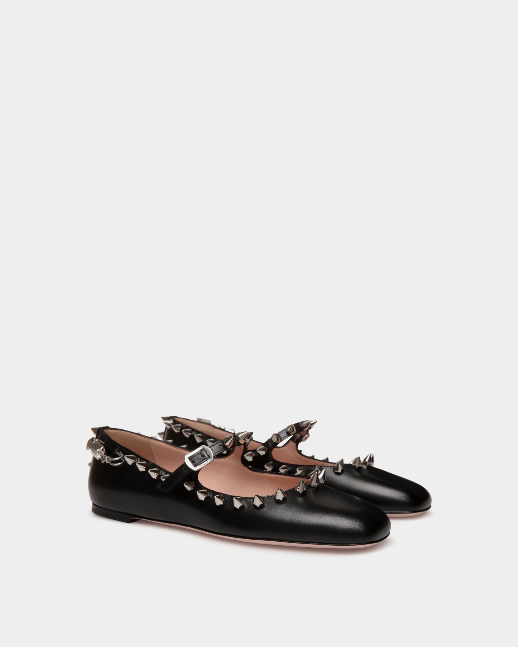 Ballyrina Mary-Jane Flat In Black Leather - Women's - Bally - 03