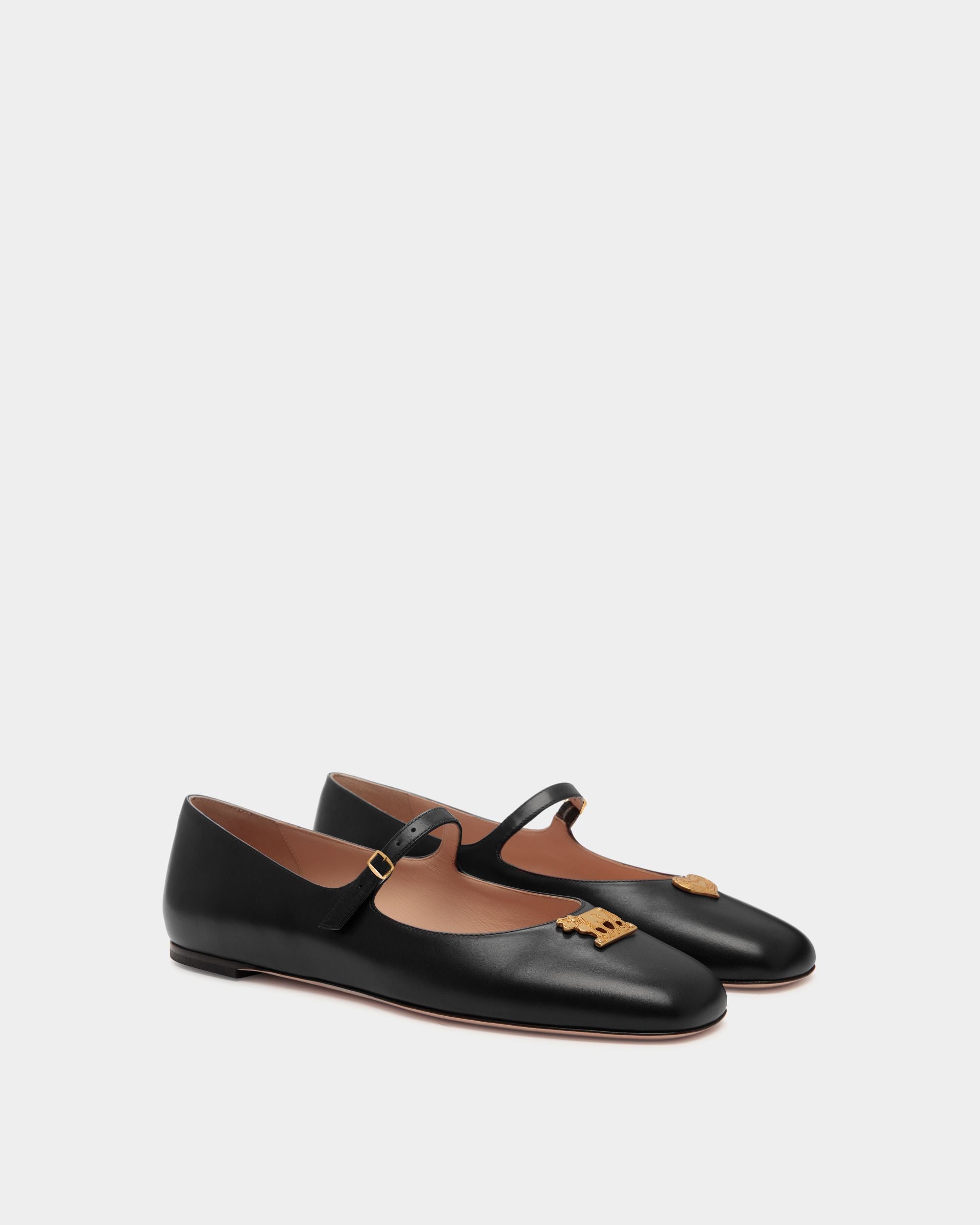Ballyrina Mary-Jane Flat In Black Leather - Women's - Bally - 03