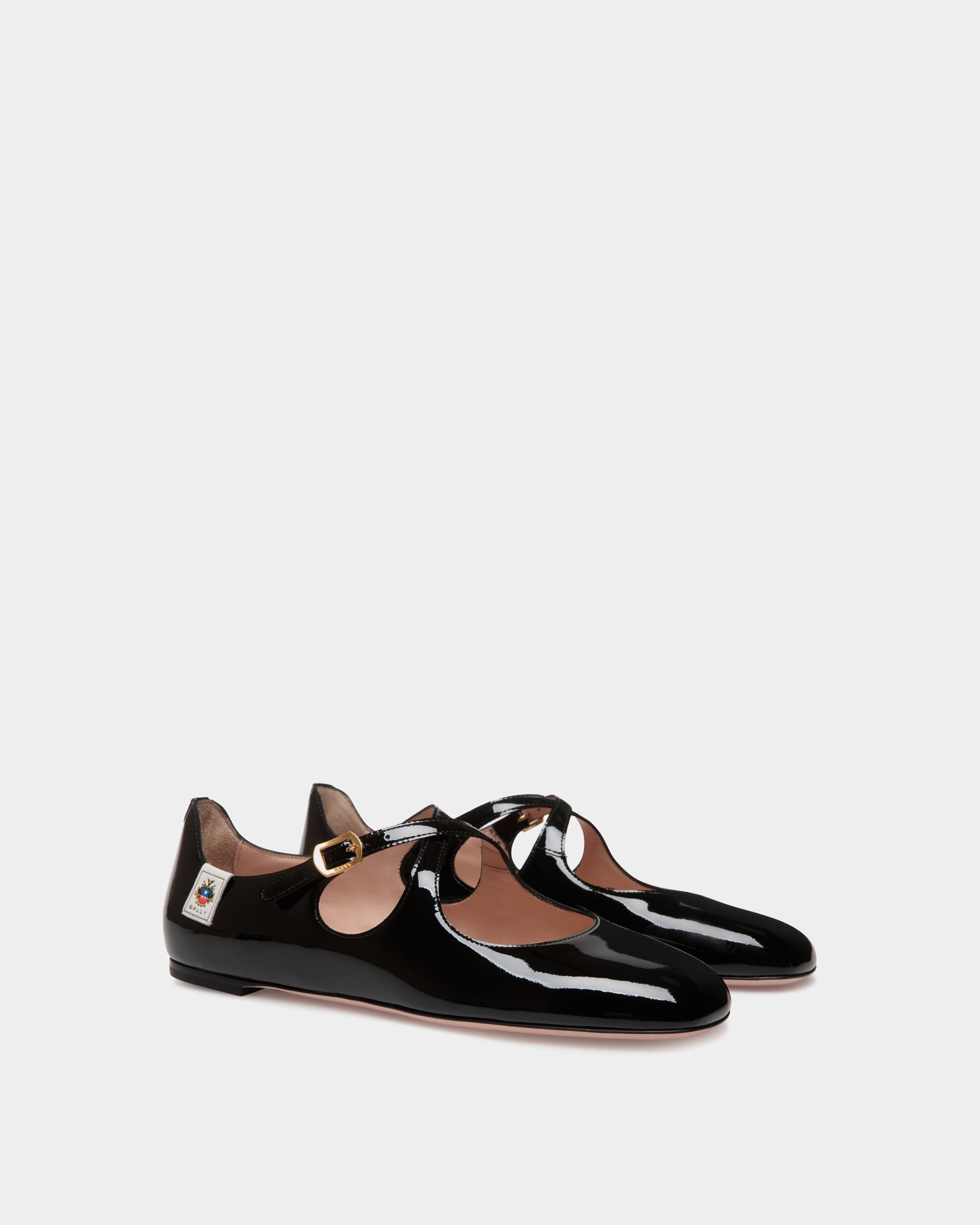 Ballyrina Flat In Black Patent Leather - Women's - Bally - 02