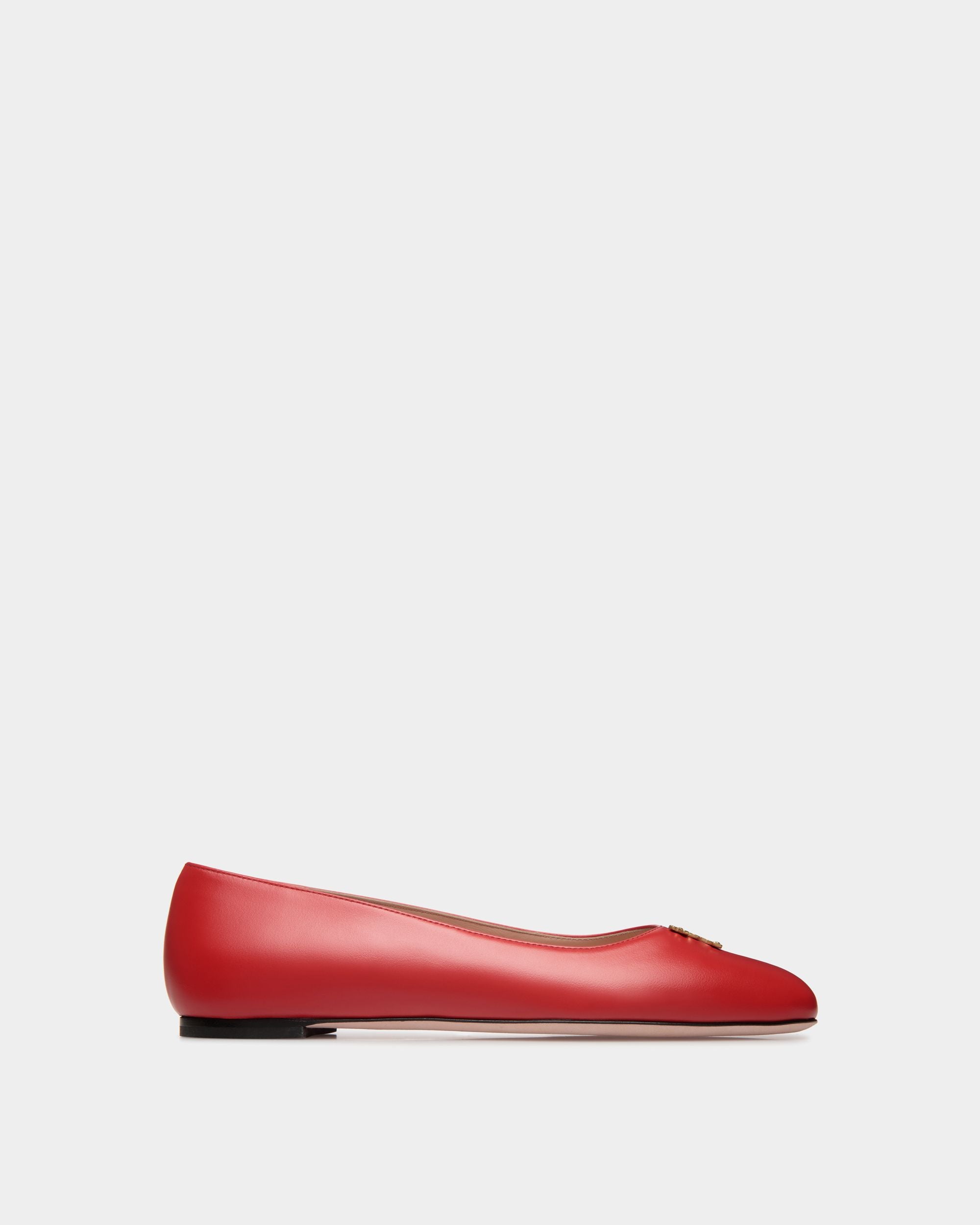 Ballyrina Mary-Jane Flat In Red Leather - Women's - Bally - 01
