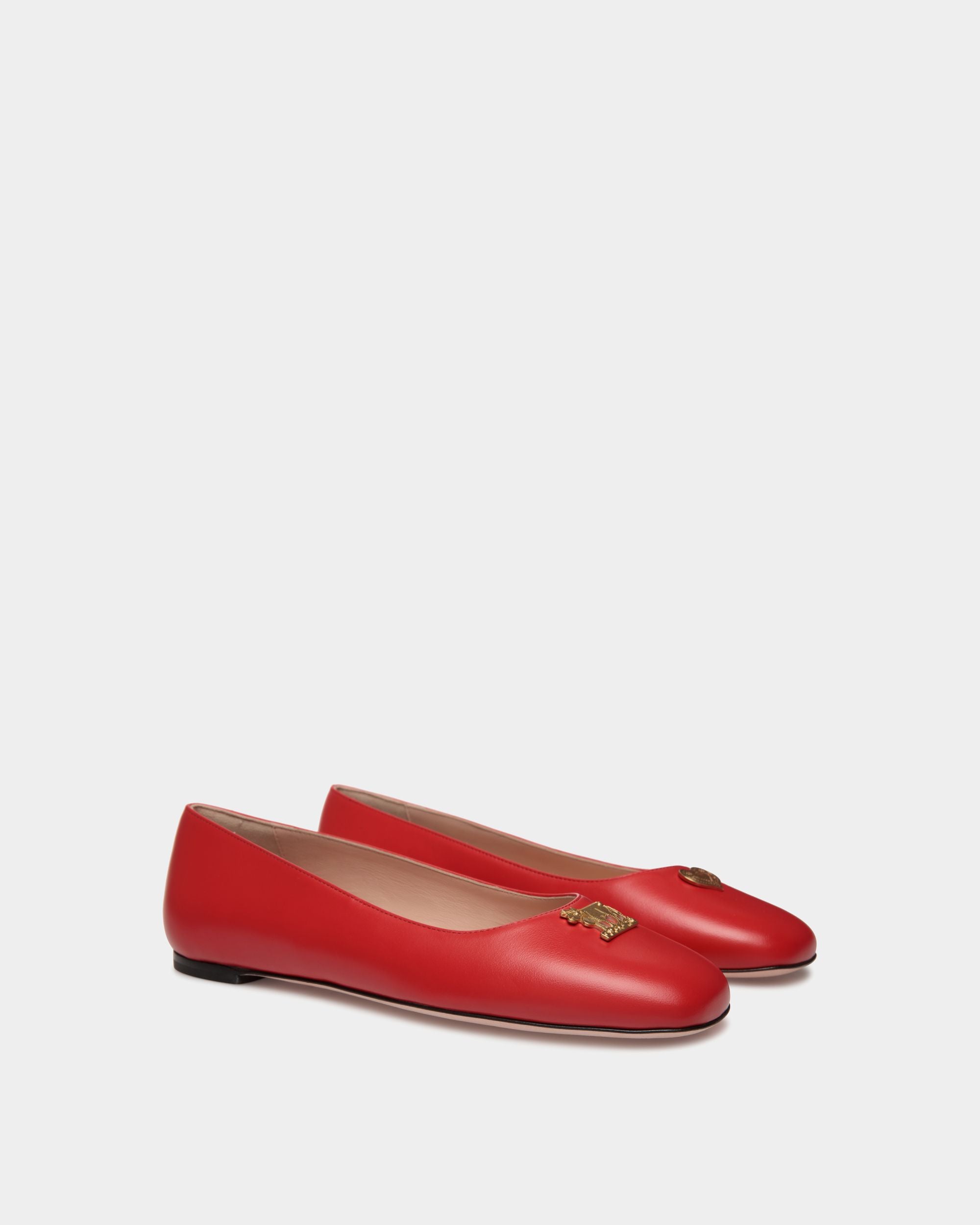 Ballyrina Mary-Jane Flat In Red Leather - Women's - Bally - 02