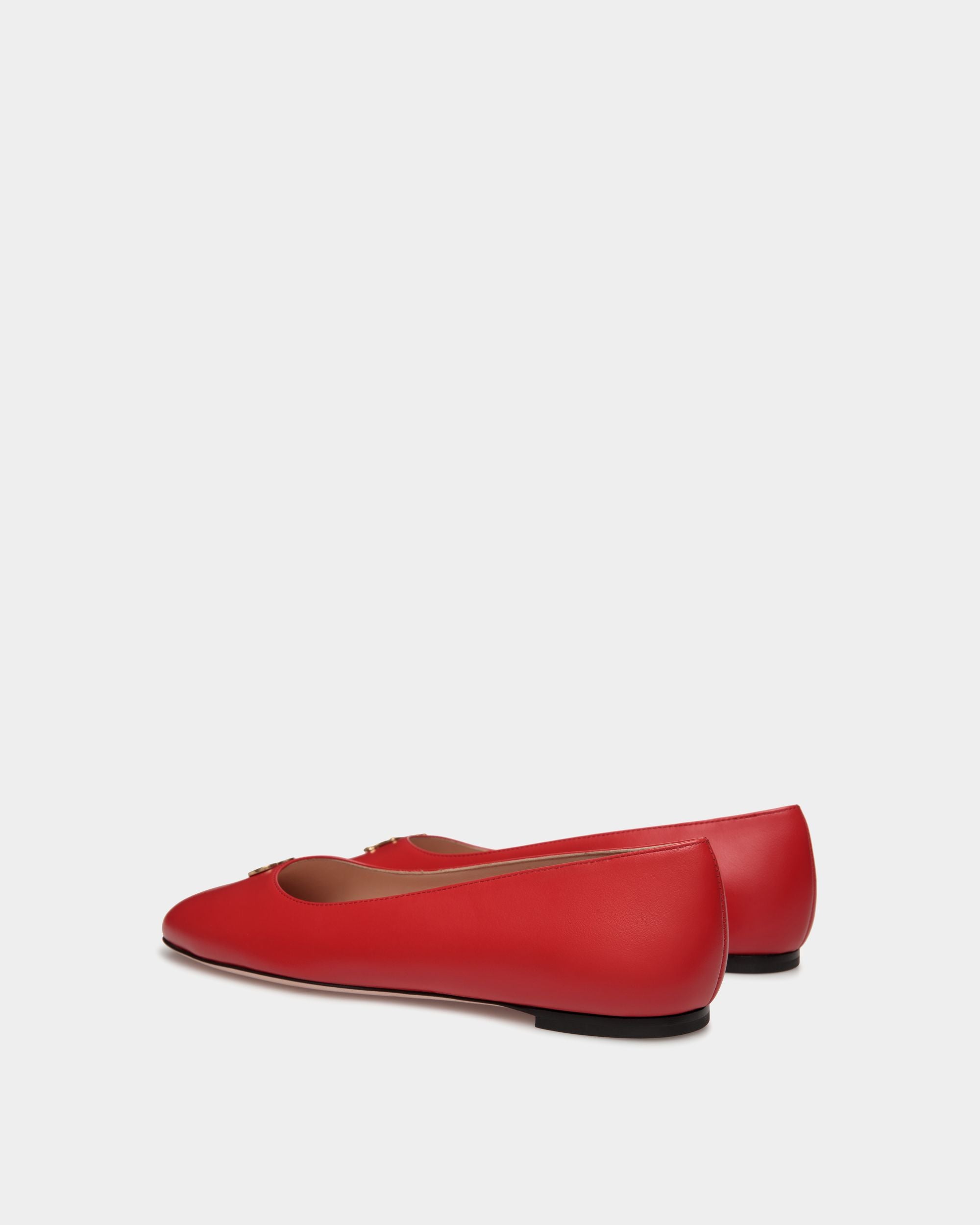 Ballyrina Mary-Jane Flat In Red Leather - Women's - Bally - 03