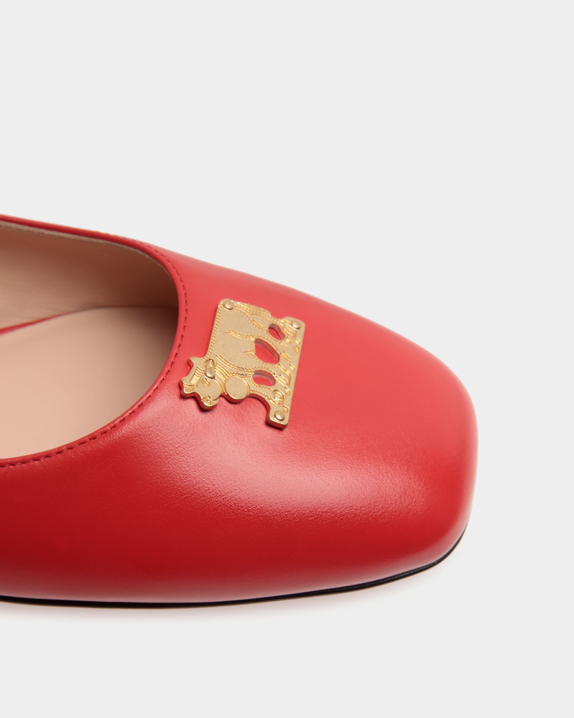Ballyrina Mary-Jane Flat In Red Leather - Women's - Bally - 05