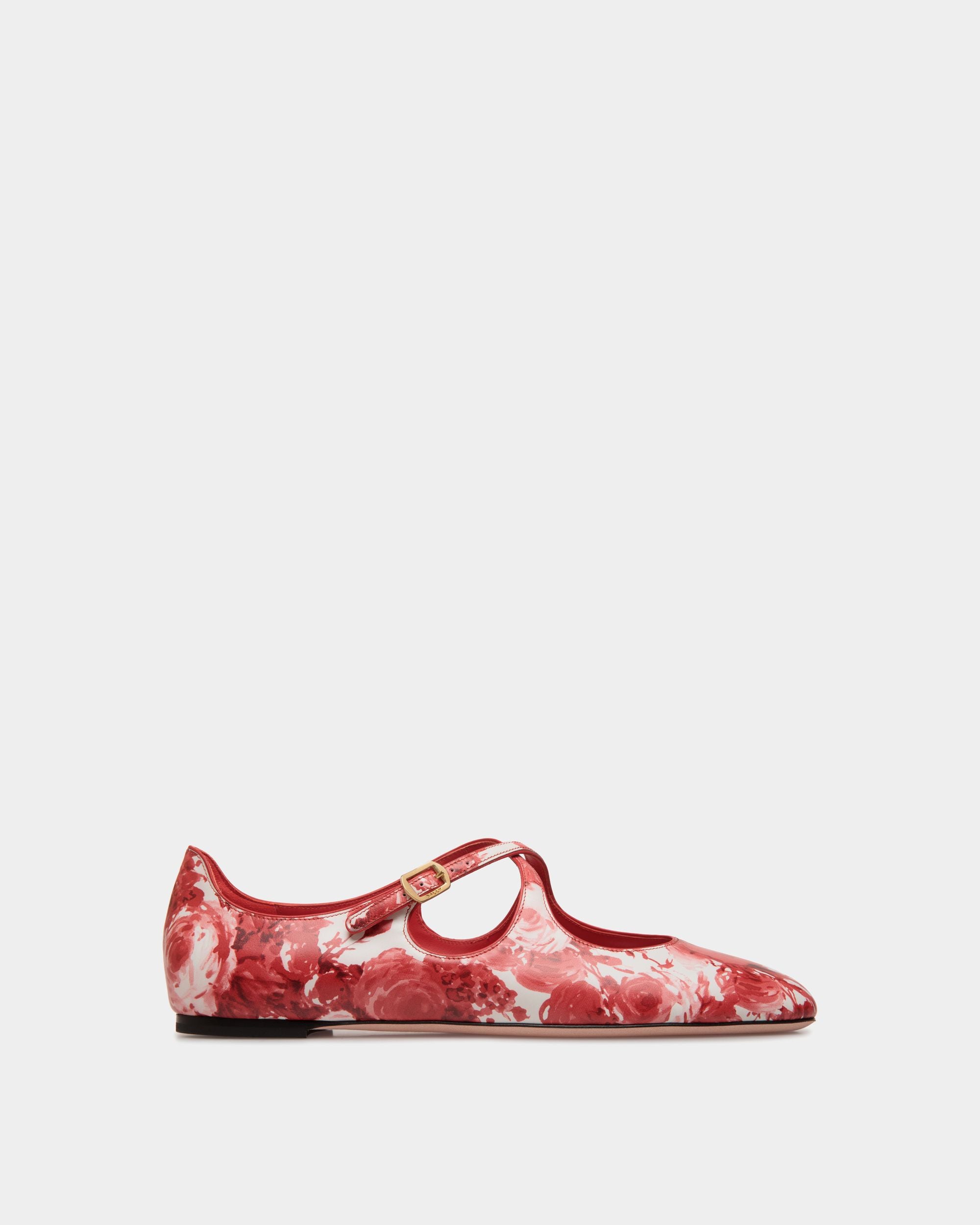 Ballyrina Flat in Red Leather - Women's - Bally - 01